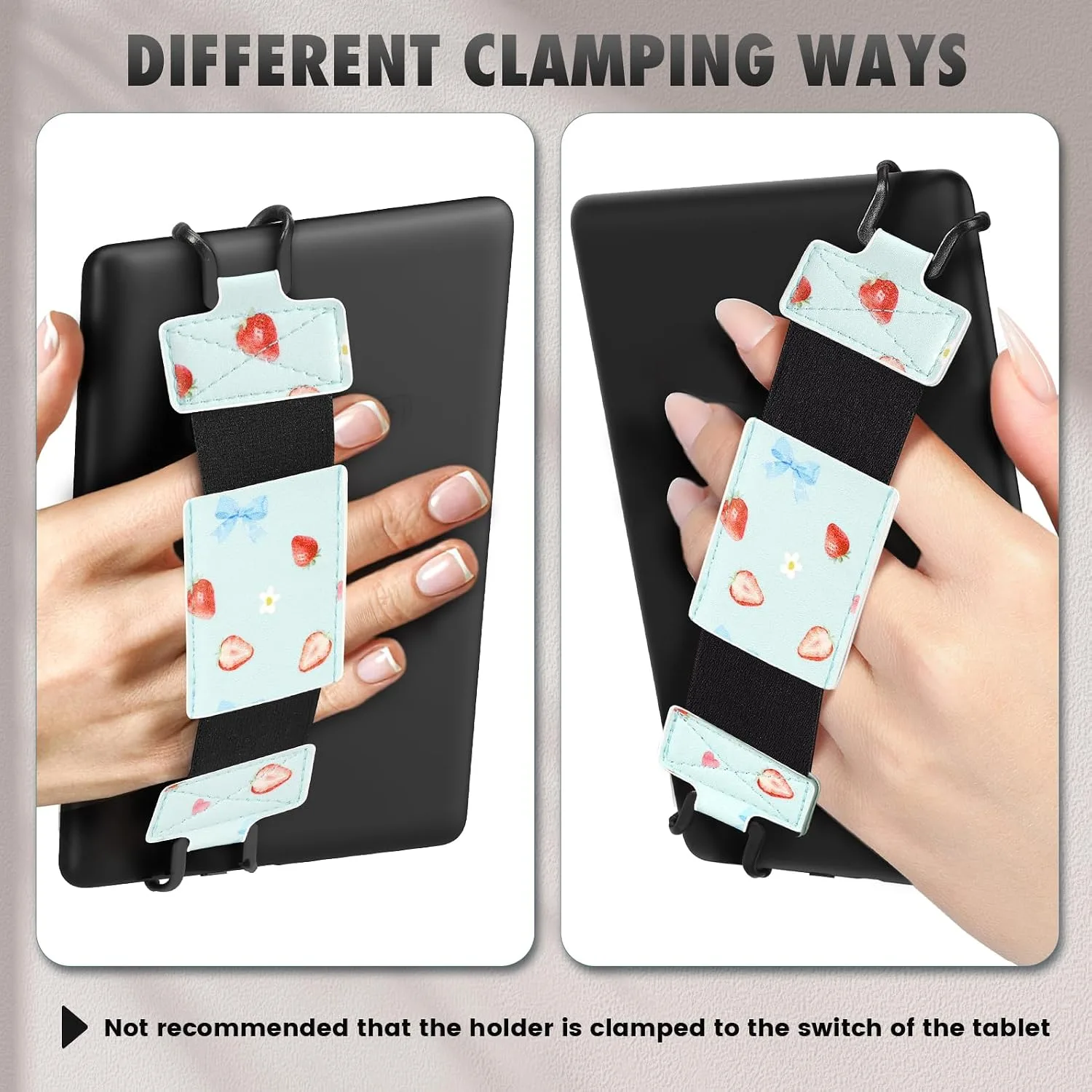 MoKo Soft Hand Strap for 6-8" Kindle eReaders Fire Tablet, Strawberry Bow