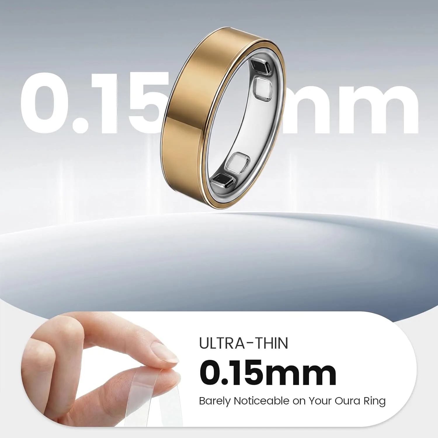 15 Pack Clear Ring Cover Compatible with Oura Ring 5, TPU Skin Protector