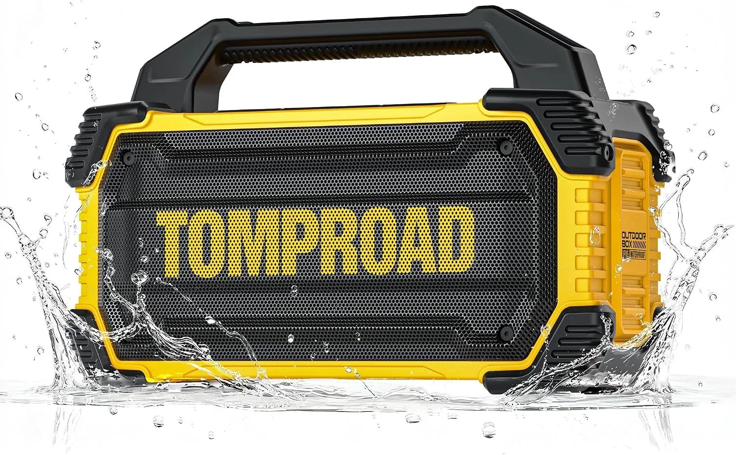 Outdoor Bluetooth Speaker, 160W, Loud, IPX6 Waterproof, 20H, TWS, Yellow