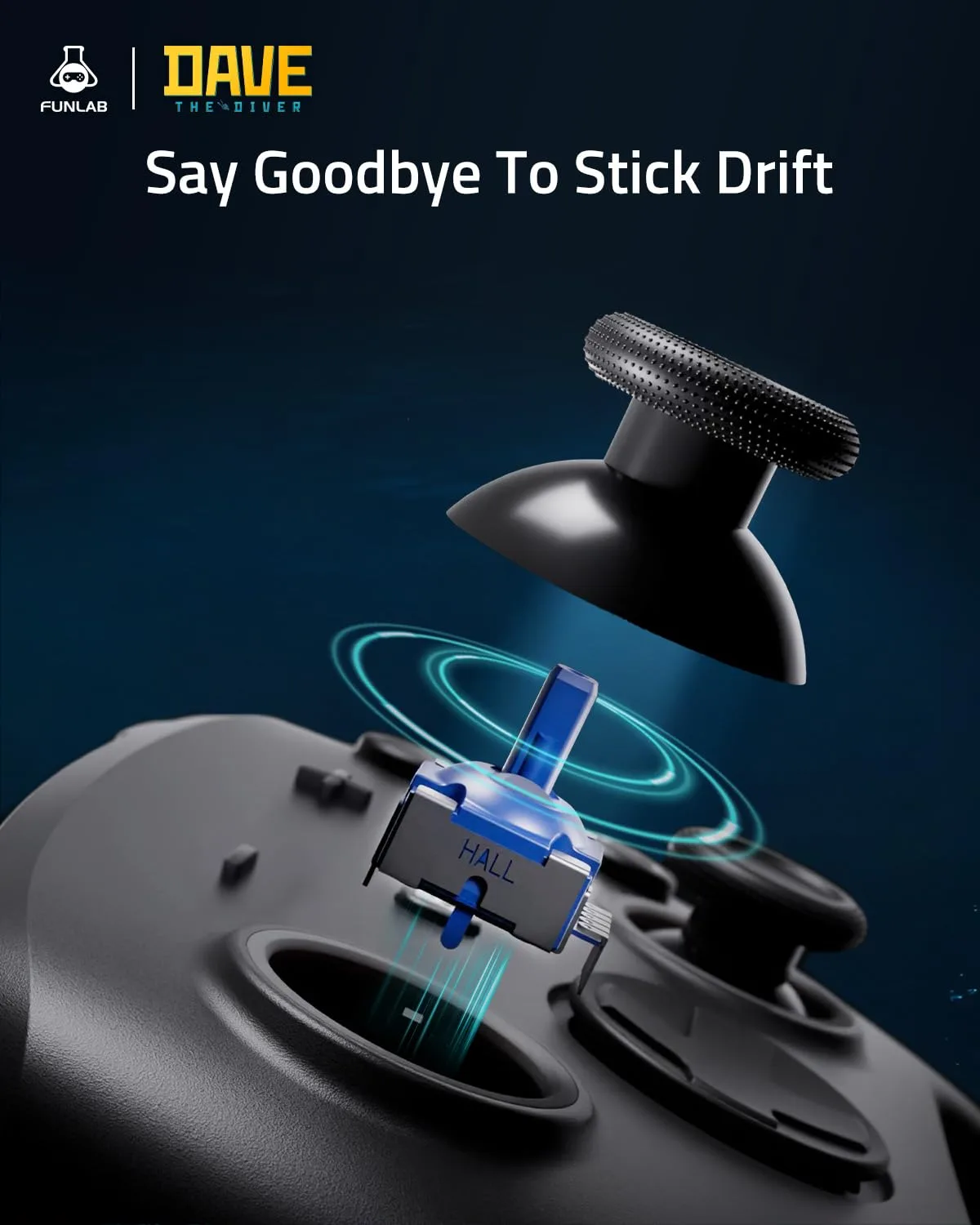 Switch 2 Pro Controller with Charging Dock FUNLAB x Dave the Diver Official Licensed - Hall Effect Sticks, Hidden-Light RGB, One-Click Wake-Up, Turbo, 2 Back Paddles, for Switch 2/OLED/PC, Collector Edition with Ocean Card
