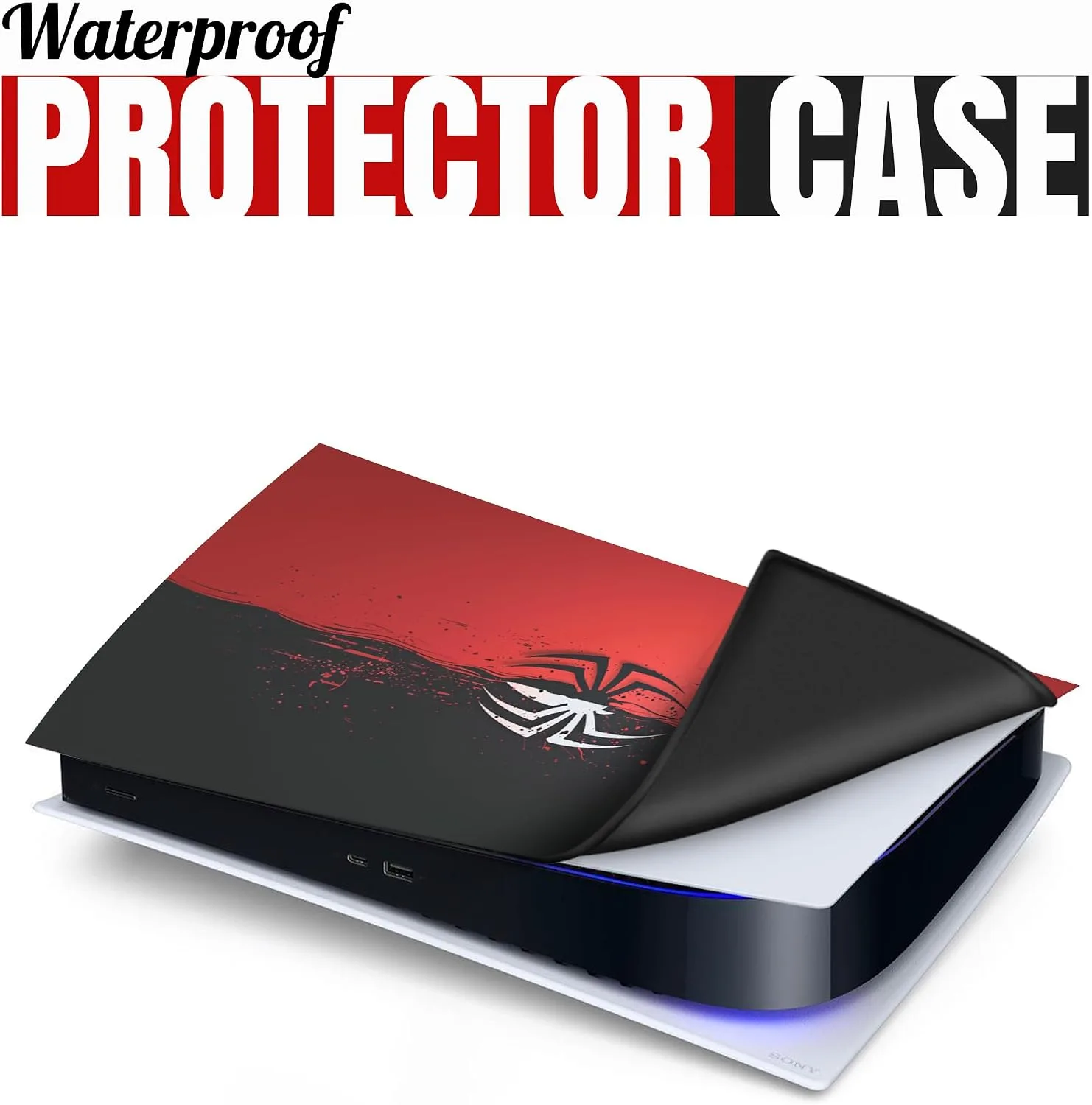 BCB Controllers Custom Spiiderrman Silicone Cover Compatible with PS-5 Console (Slim) | Protective Silicone Case for Play-Station 5 Console | Proudly Designed in USA with Durable, Anti-Slip Material