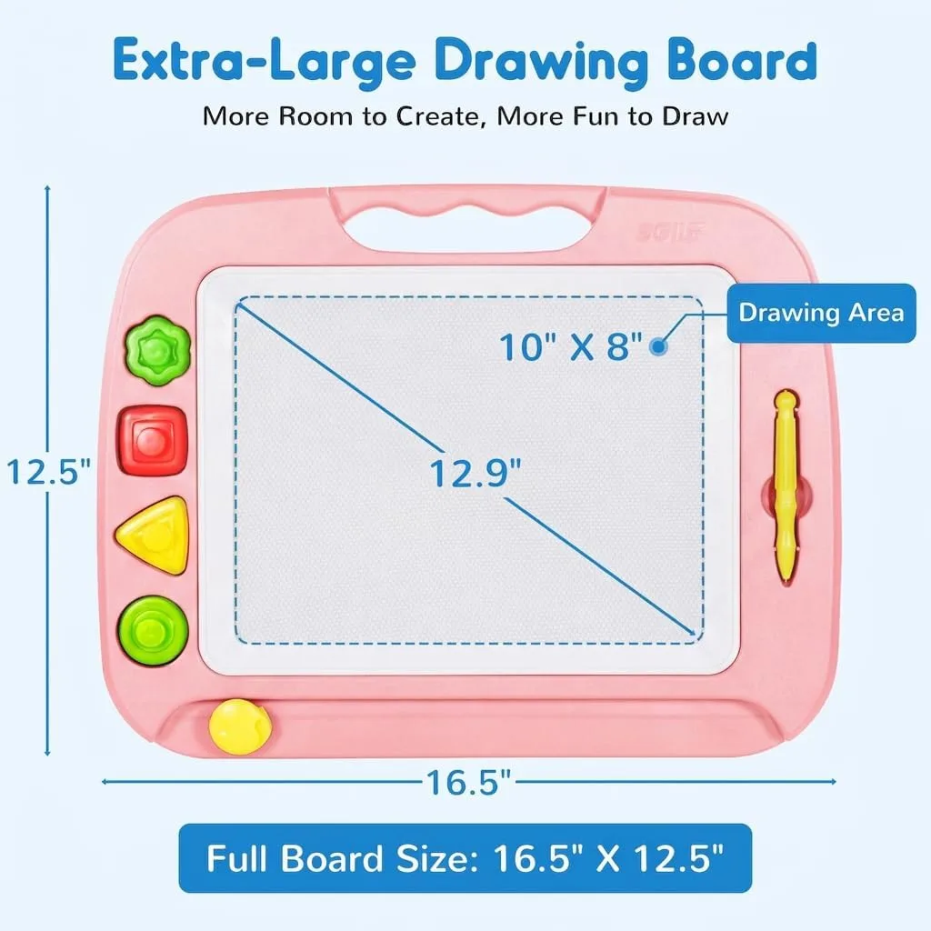 SGILE Magnetic Drawing Board for Kids, Toddler Doodle Toys, Large 16 × 13"