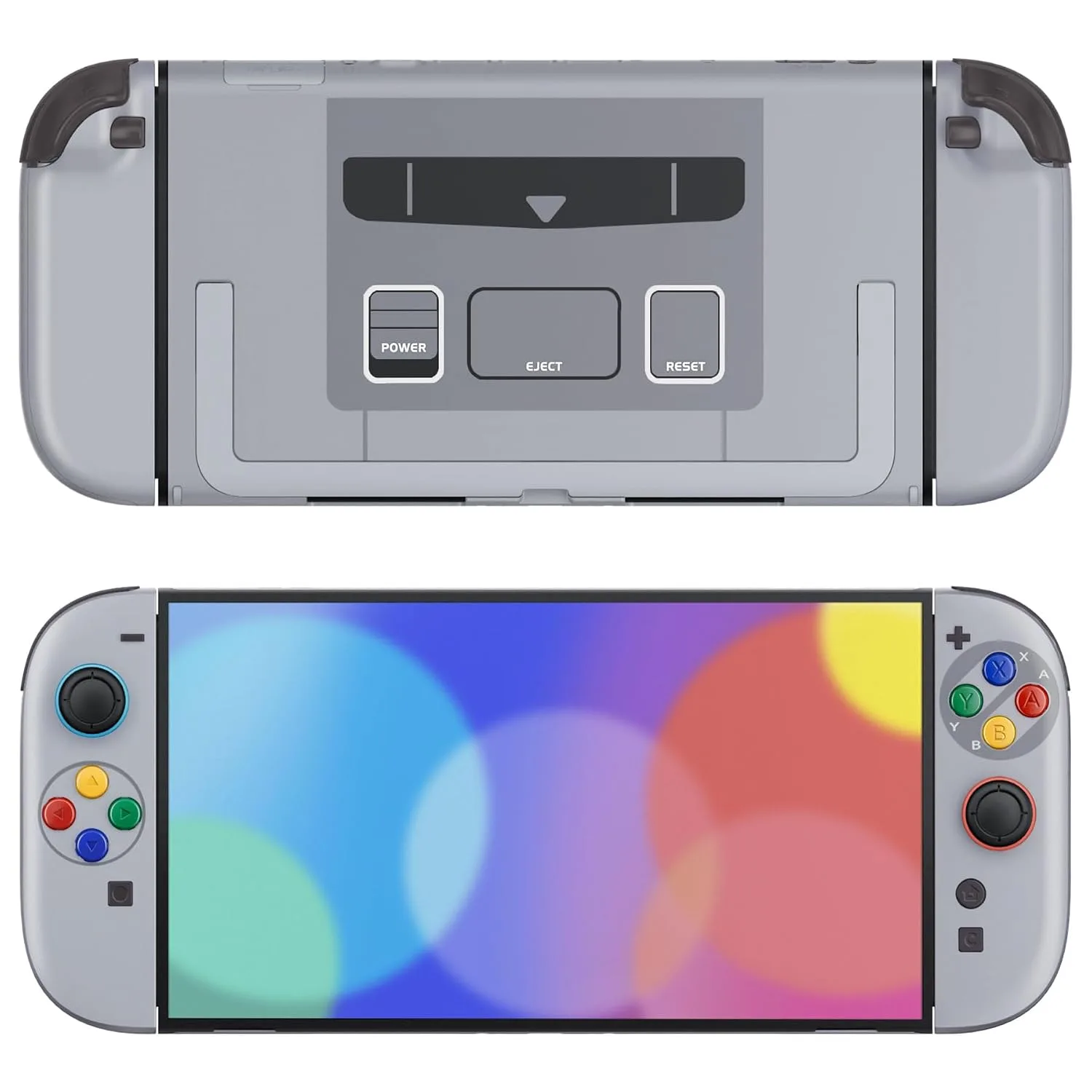 eXtremeRate DIY Replacement Shell Buttons for Nintendo Switch 2, Full Set Back Plate Controller Housing with Button for Switch 2 Console & Joycon 2 - Deluxe Version - SFC SNES Classic EU Style