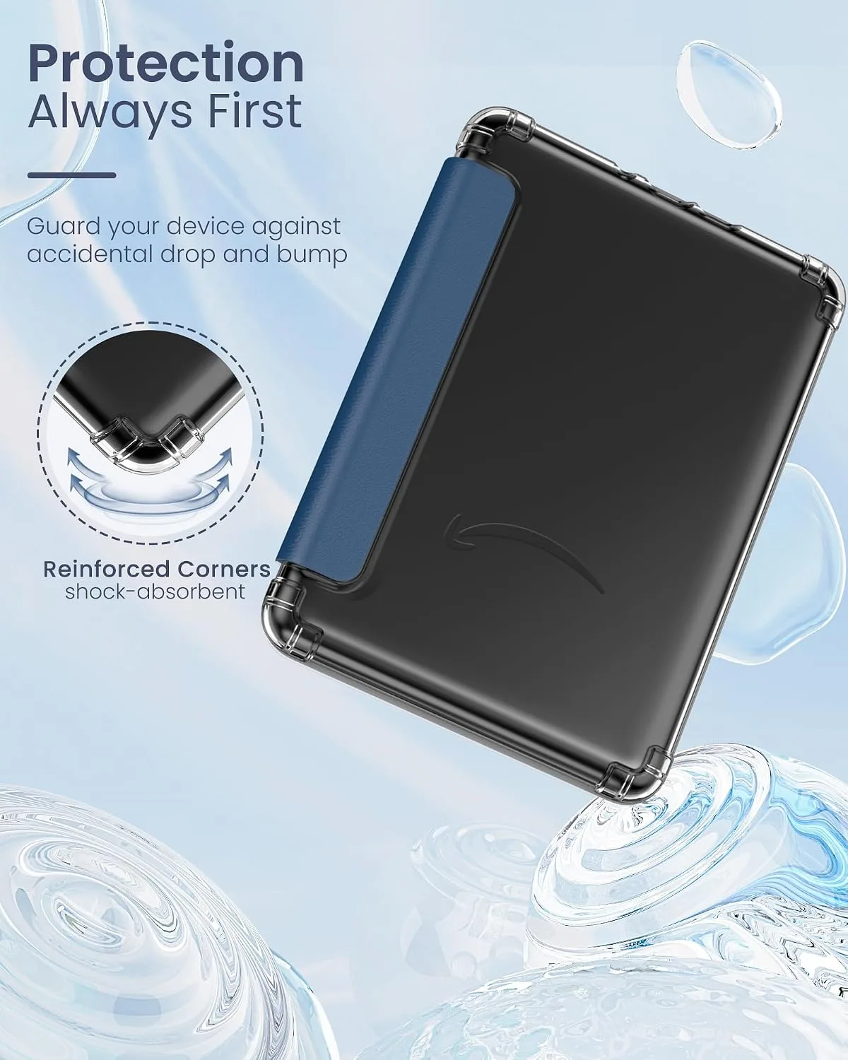 MoKo Case for 6" Kindle Basic 11th Generation (2024/2022), Dark Sea Blue