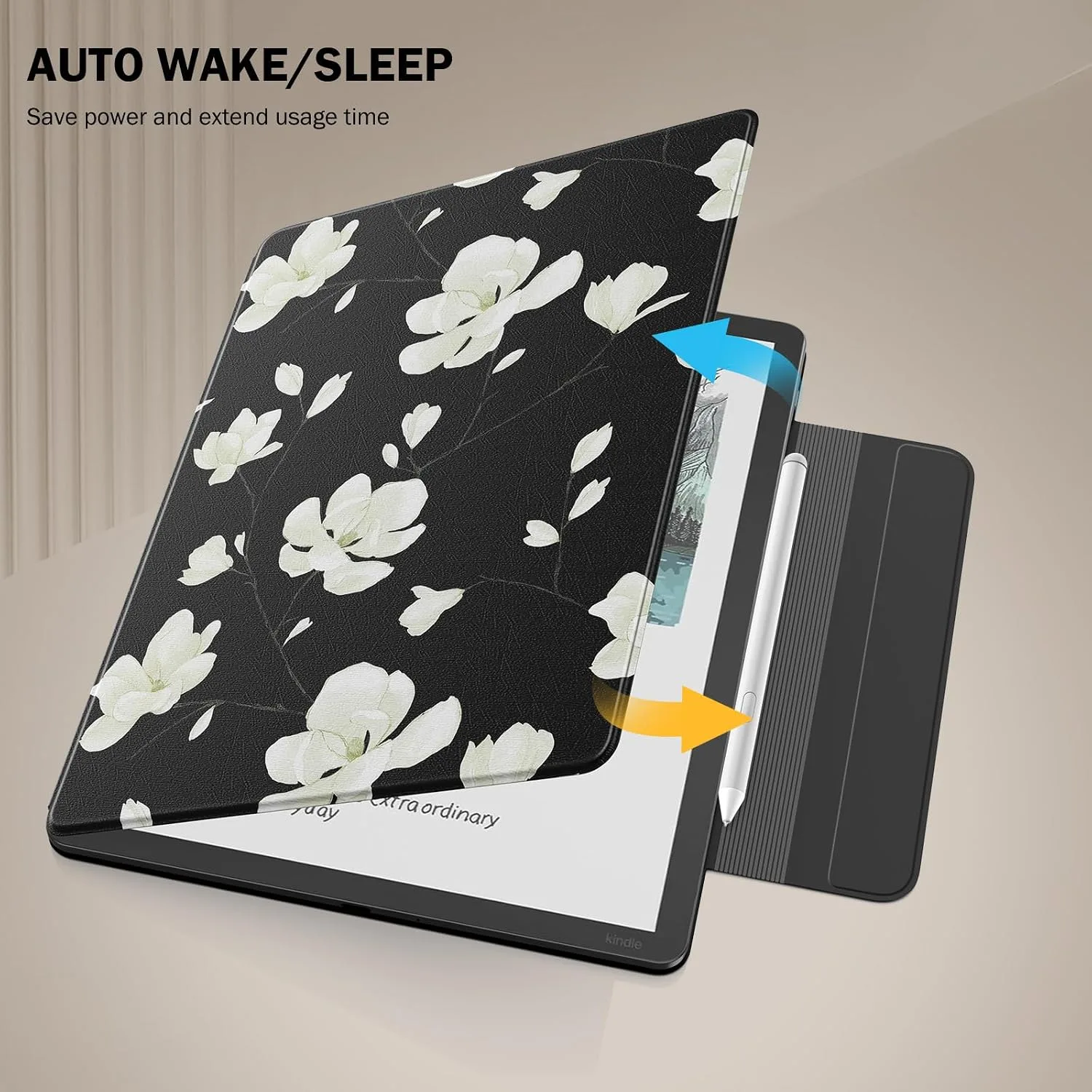 MoKo Magnetic Case for 11" Kindle Scribe 3rd & Colorsoft 1st, Magnolia
