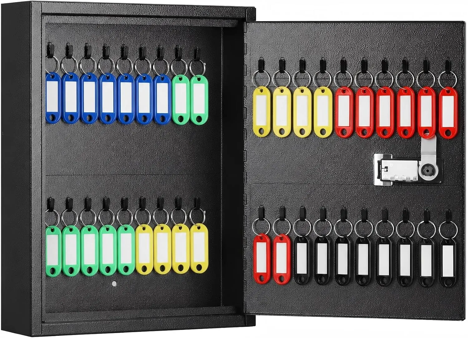 KYODOLED Key Box, 40-Key Lock Box with Combination Lock, Wall Mount, Black