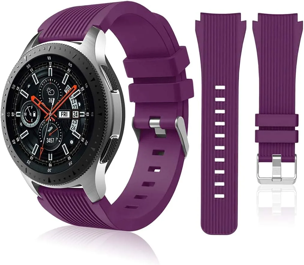 HSWAI Compatible with Samsung Galaxy Watch 46mm Bands/Gear S3 Frontier, Classic Watch Bands/Galaxy Watch 3 Bands 45mm, 22mm Soft Silicone Bands Bracelet Sports Strap for Men & Women.