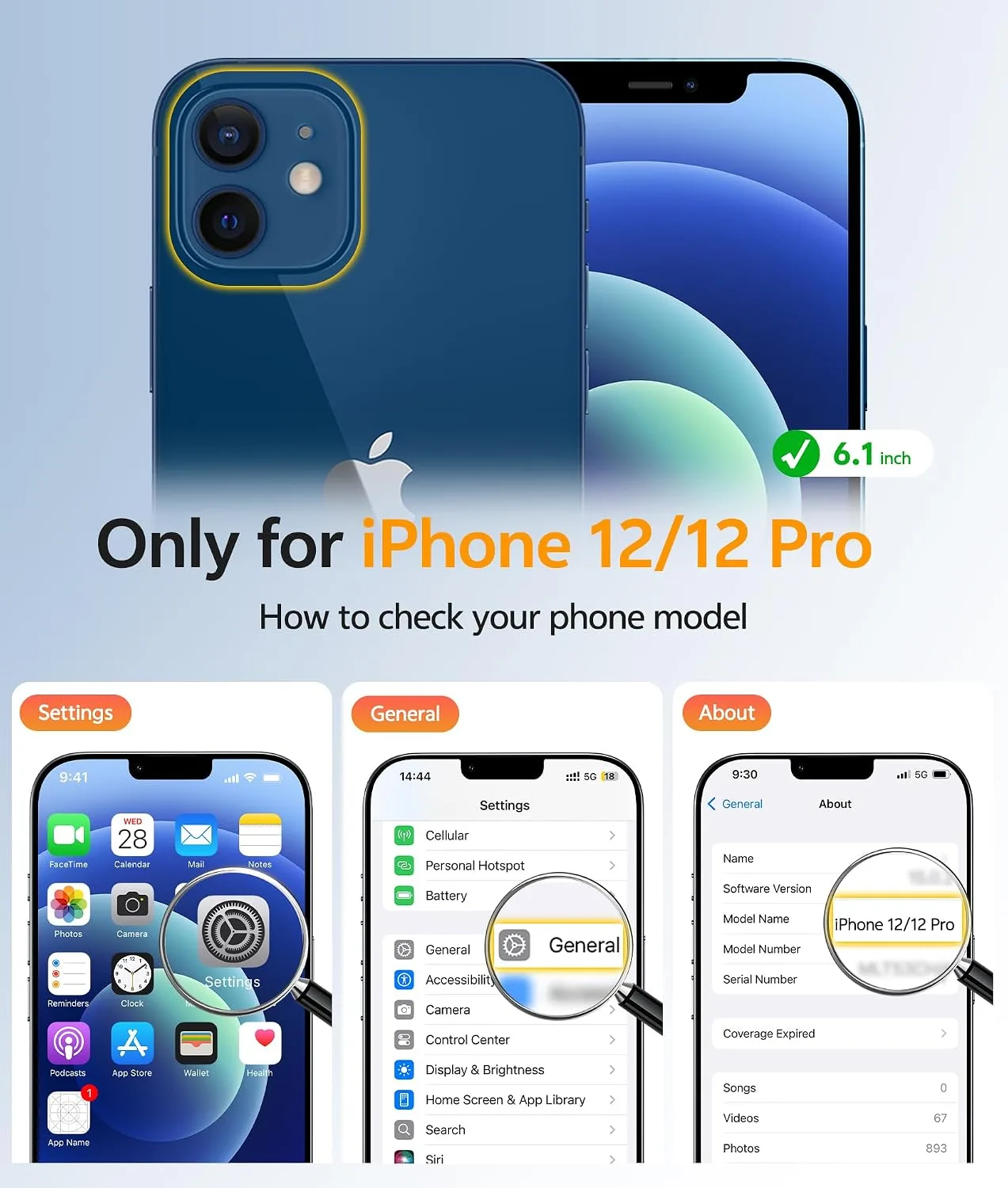 FNTCASE for iPhone 12 / 12 Pro Case, Fit for Magsafe, Blue