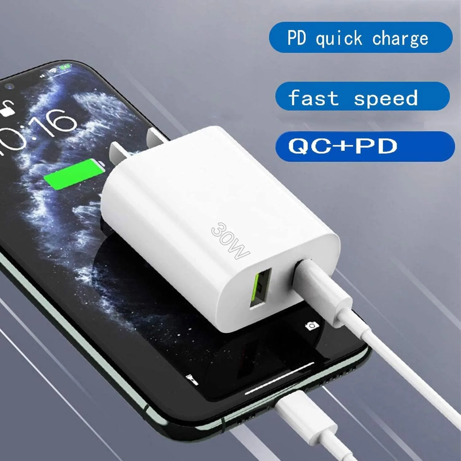 2 Pack 30W USB C Charger Block, Dual Port Type C Wall Charger Fast Charging
