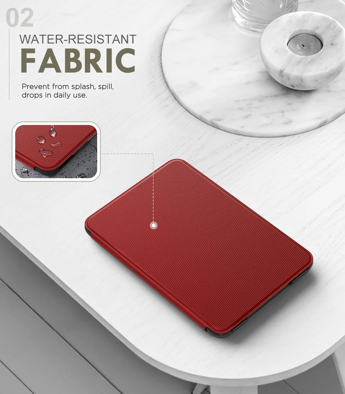 MoKo Case for 6" Amazon Kindle Basic 11th Gen 2024/2022, Red