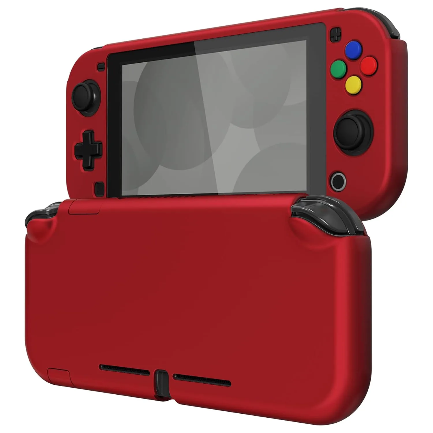 Funda protectora con grip para Nintendo Switch Lite Extremerate PlayVital rojo escarlata con protector de pantalla