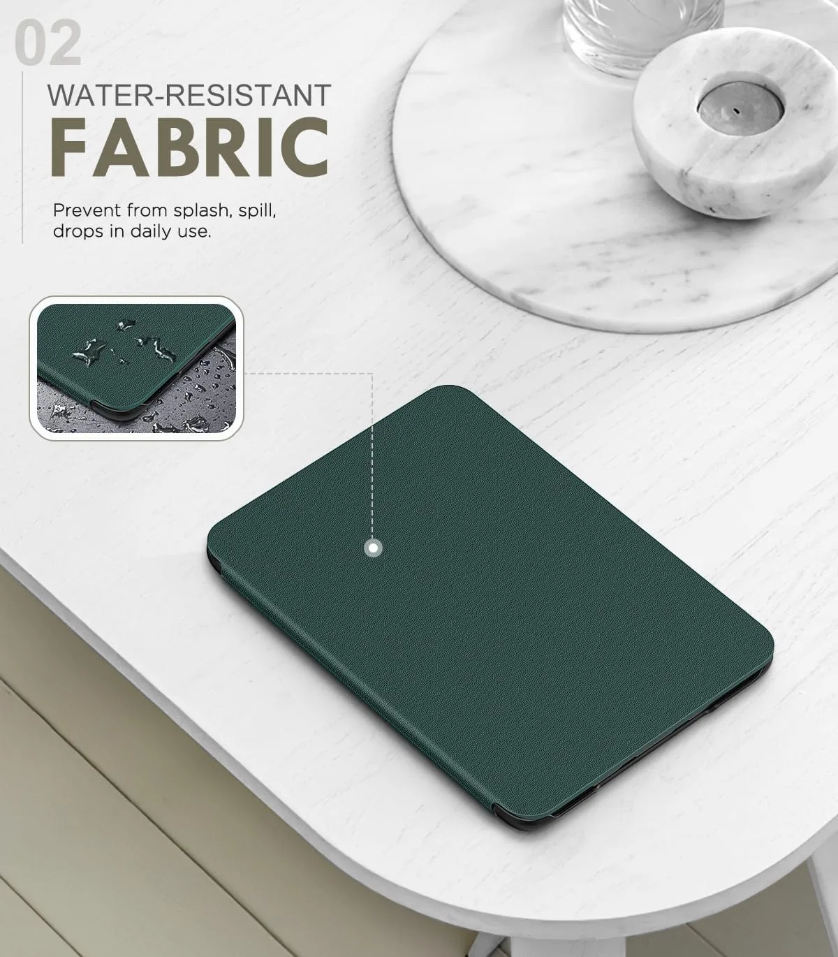 MoKo Case Fits 6" e-Reader 2024/2022 Lightweight Shell Cover,Midnight Green