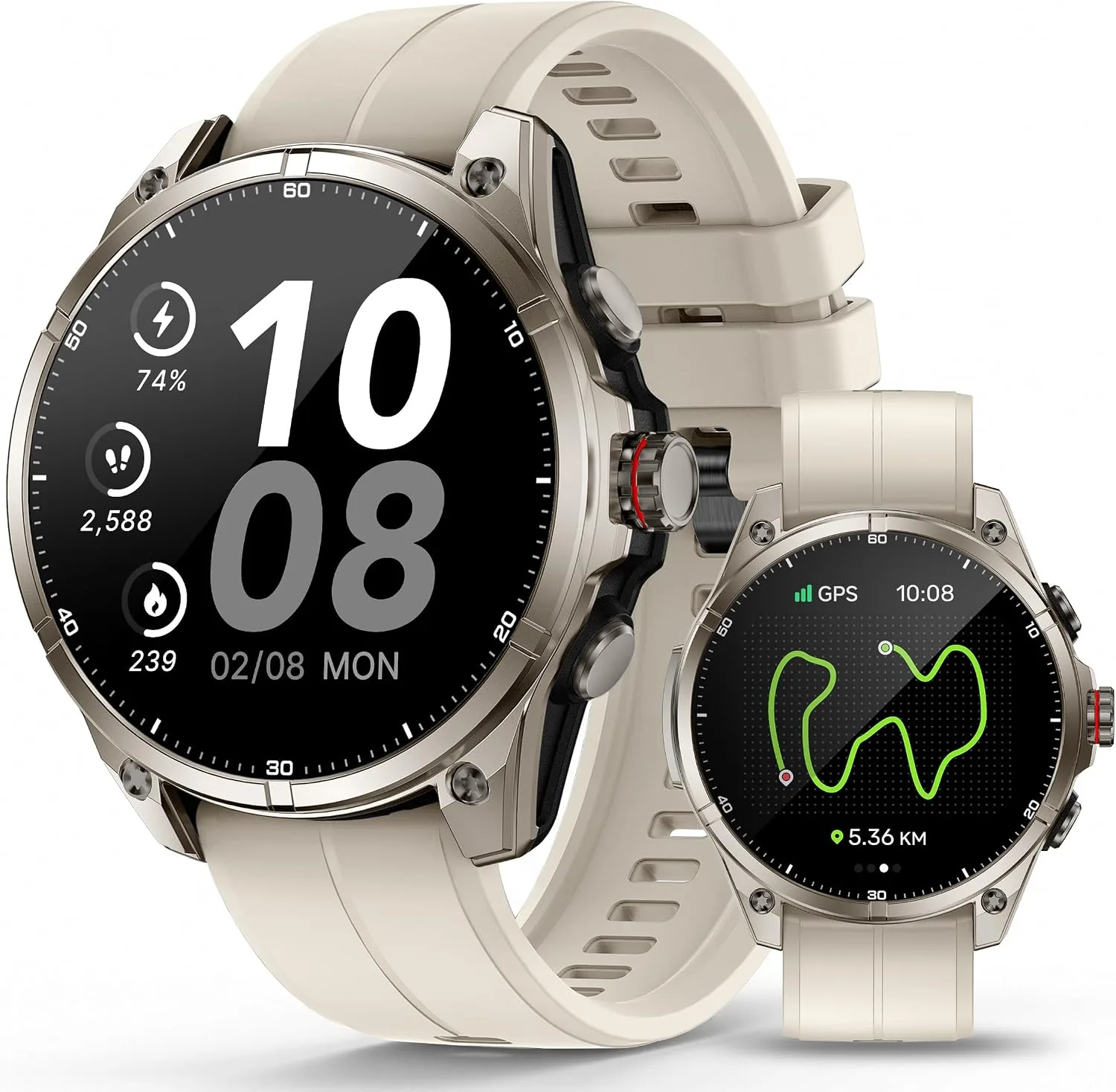 SOUYIE GPS Smart Watch for Men, 1.43" AMOLED Display Rugged Fitness Tracker