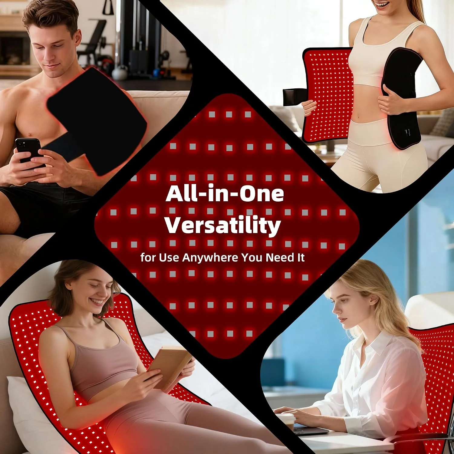 Red Light Therapy Mat 27"x20" 600 LEDs 660nm & 850nm Near Infrared Light Pad for Home Use, Pain Relief for Whole Body, Back, Belly, Knee & Joints, Muscle