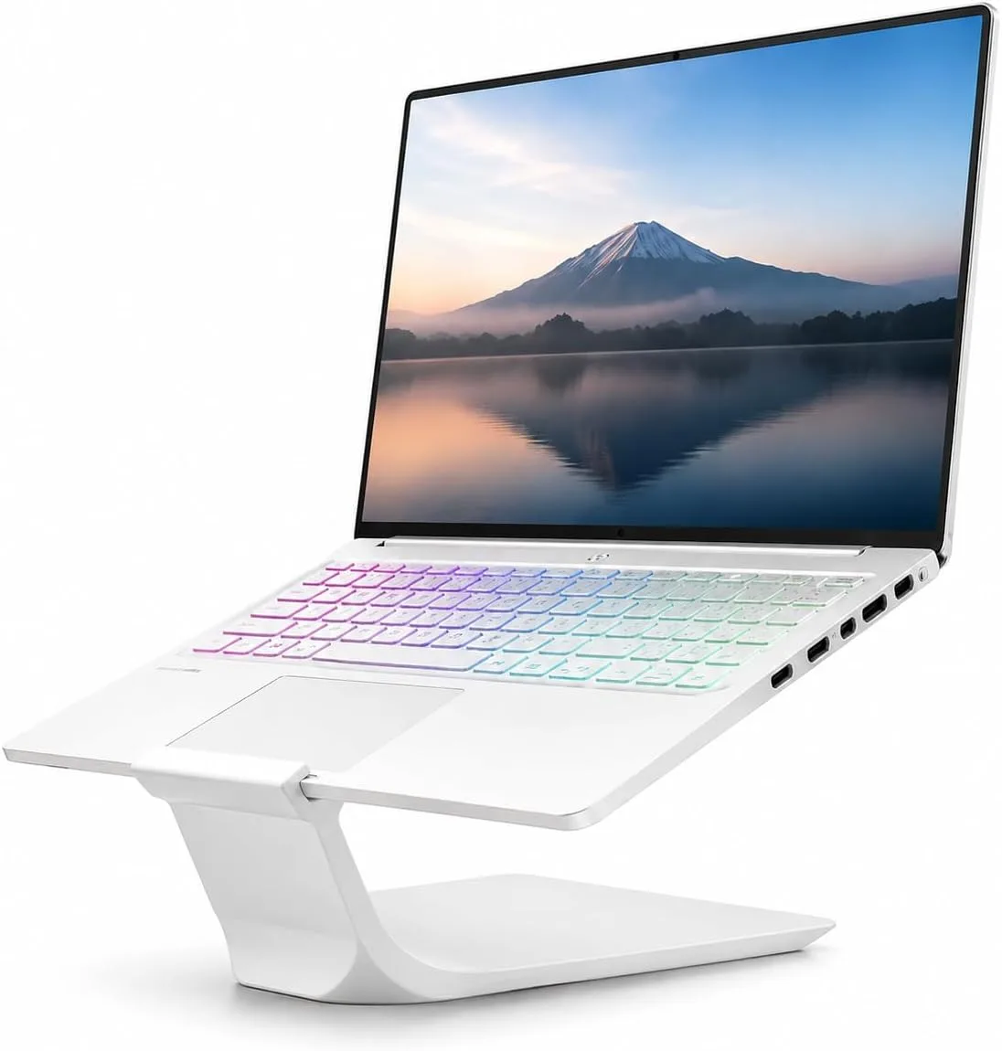 Laptop Stand for Desk – Ergonomic Laptop Riser, Improves Posture & Reduces Neck Pain, Stable No-Wobble Design, Cooling Airflow, Fits 10–17” Laptops, Office & Home Setup (White)