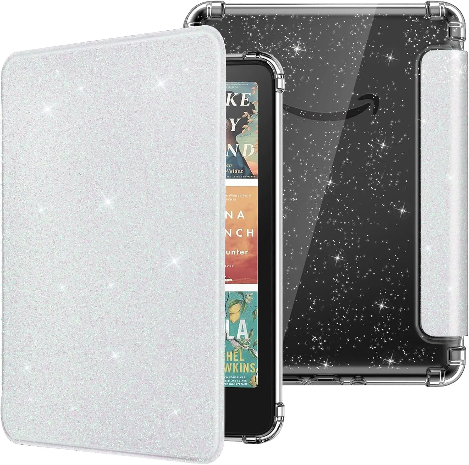 MoKo Case for 7" Kindle Paperwhite 12th Gen & Colorsoft 2024, Glitter White