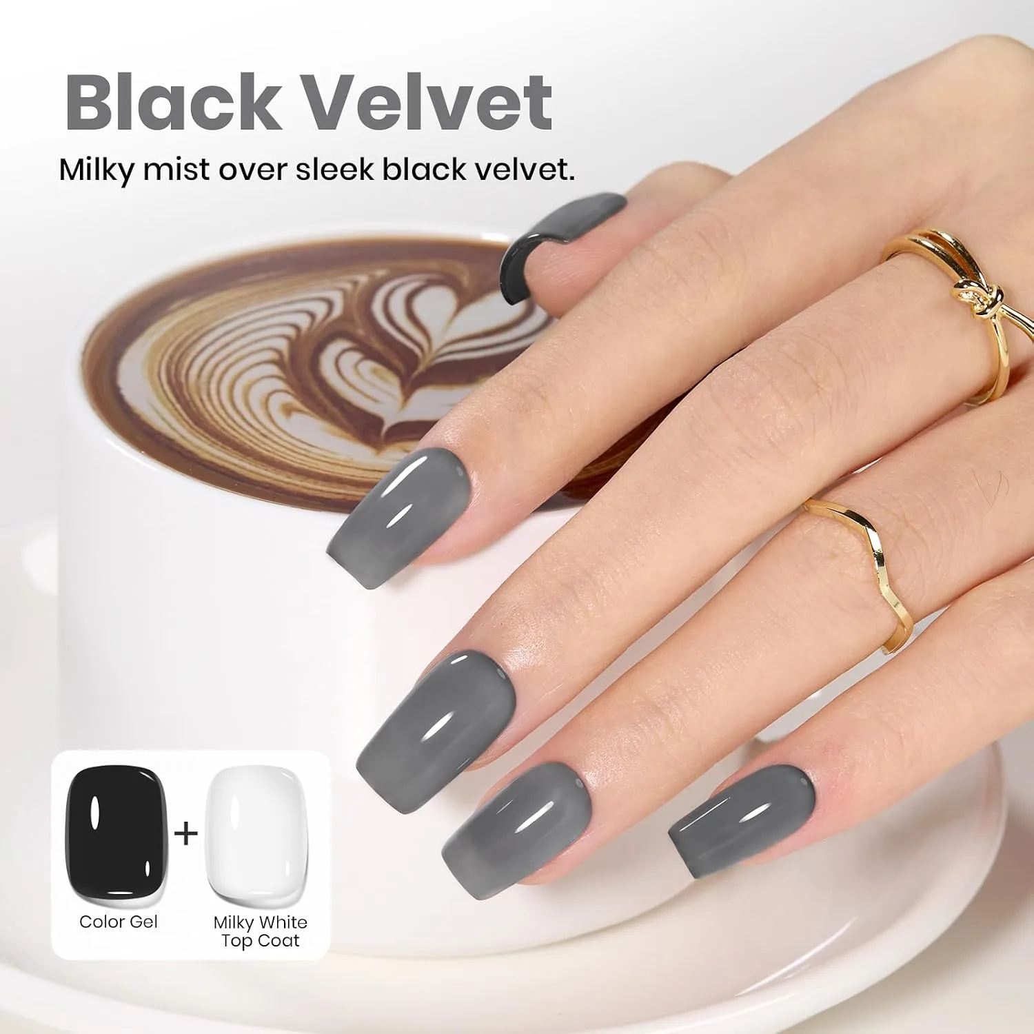 Beetles Milky White Gel Top Coat, 2-in-1 Glossy Top Coat Gel Nail Polish