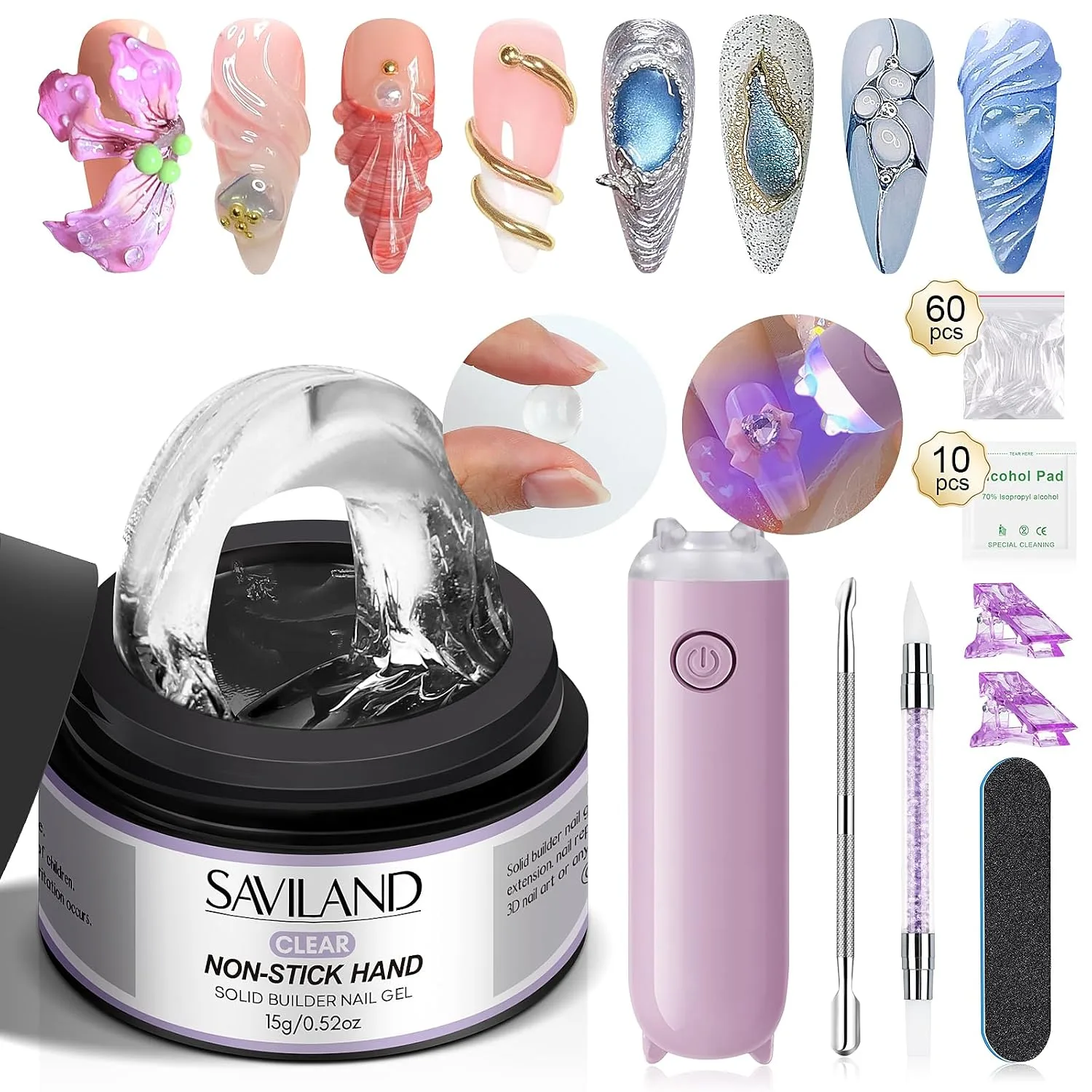 SAVILAND Solid Builder Nail Gel with U V Lamp for 3D Carving & Extension
