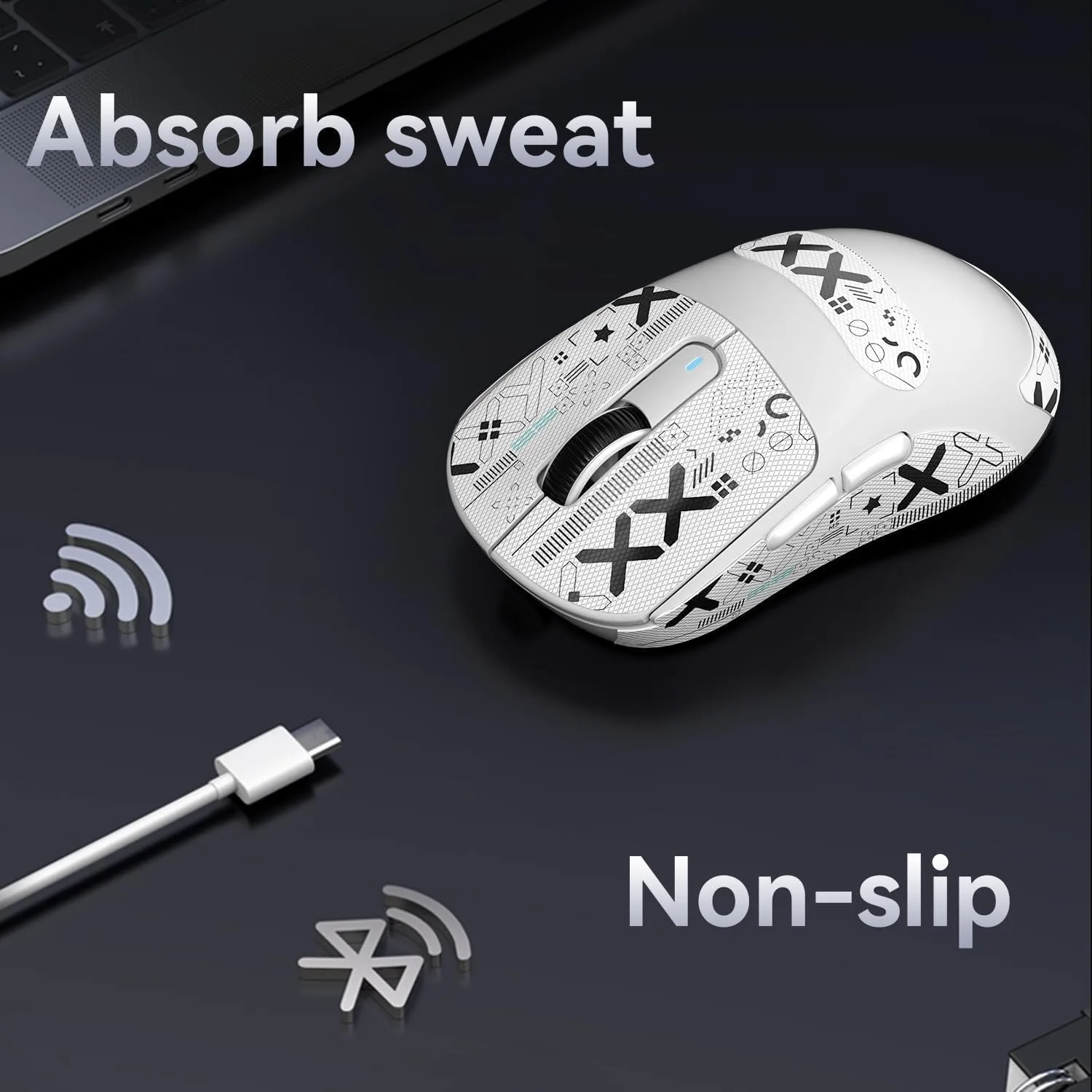 ATTACK SHARK Mouse Anti Slip Grip Tape for X3 Wireless Gaming Mouse - White