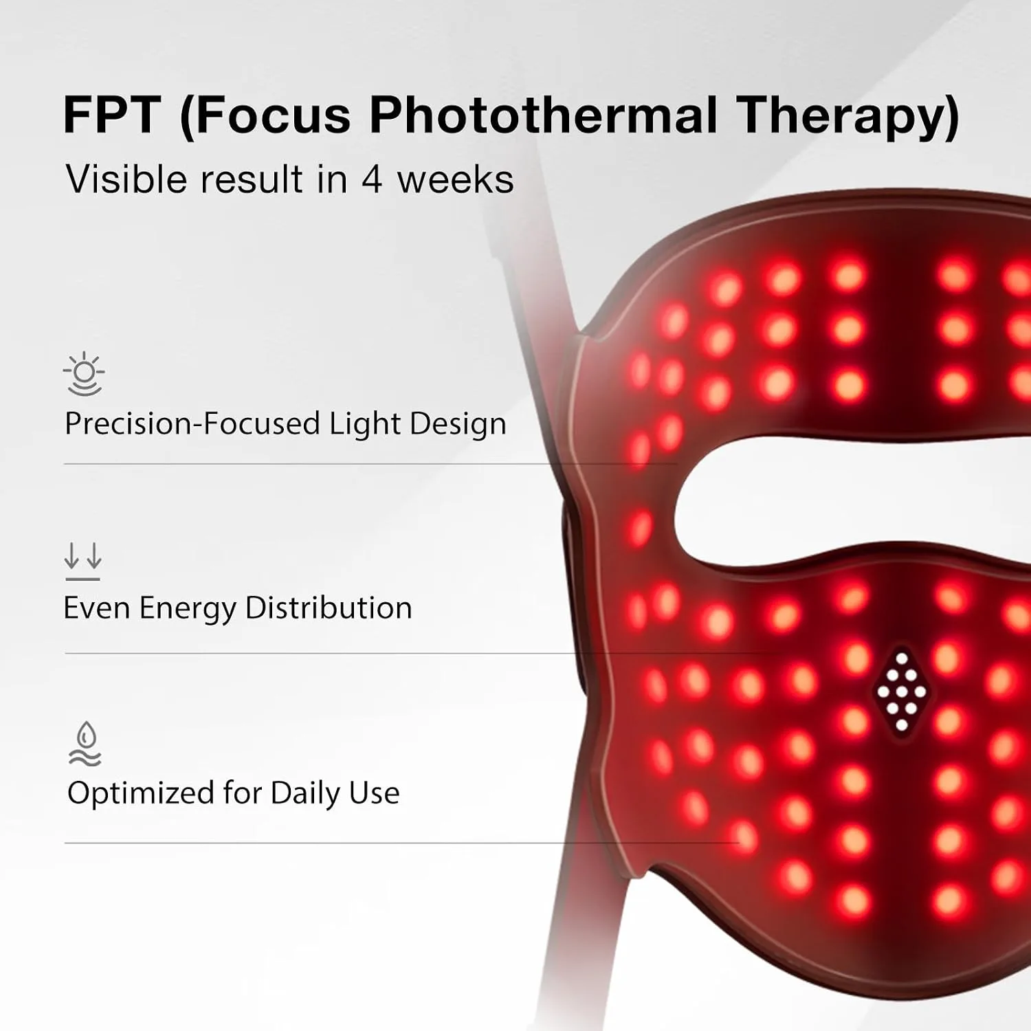 JOVS Red Light Therapy Mask for Face, LED Light Therapy Mask with 4D Laser & FPT Narrow-Beam Technology, 6× More Powerful than LED, 660/850/940/1064nm for Precision Anti-Wrinkle,Brown