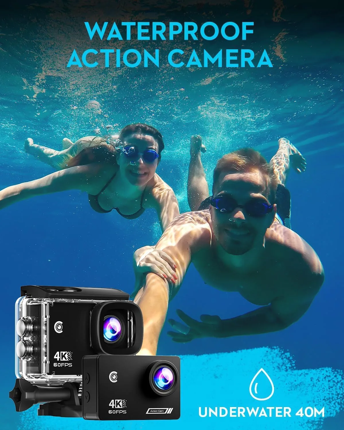 Action Camera 4K30fps,HD Waterproof Camera 131ft Underwater Cameras 20MP Pre-Recording WiFi Camera 170° Remote Control Sports Cameras with 2 Batteries Helmet Mount Accessories Kits