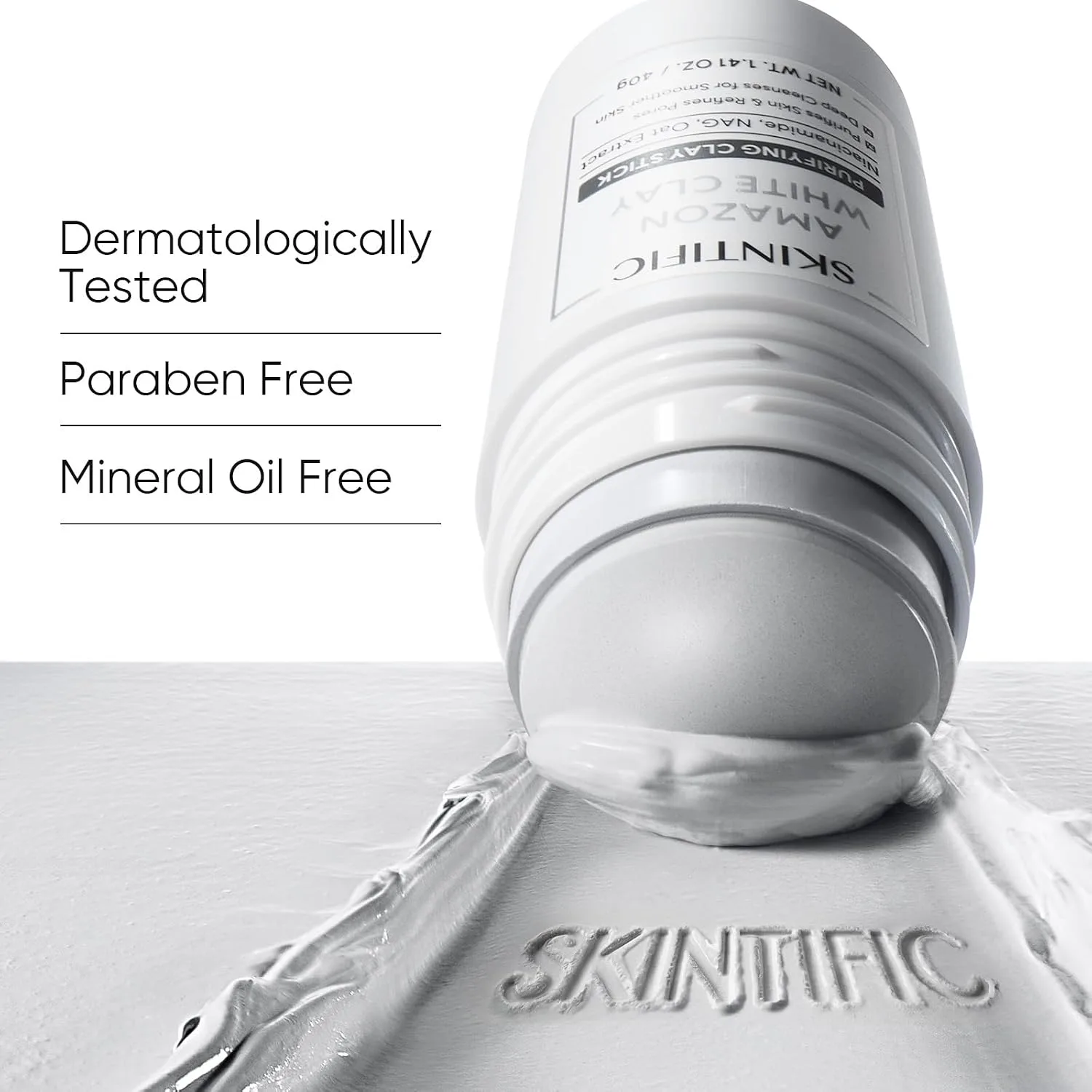 SKINTIFIC Amazonian White Clay Mask Stick with Volcanic Soil