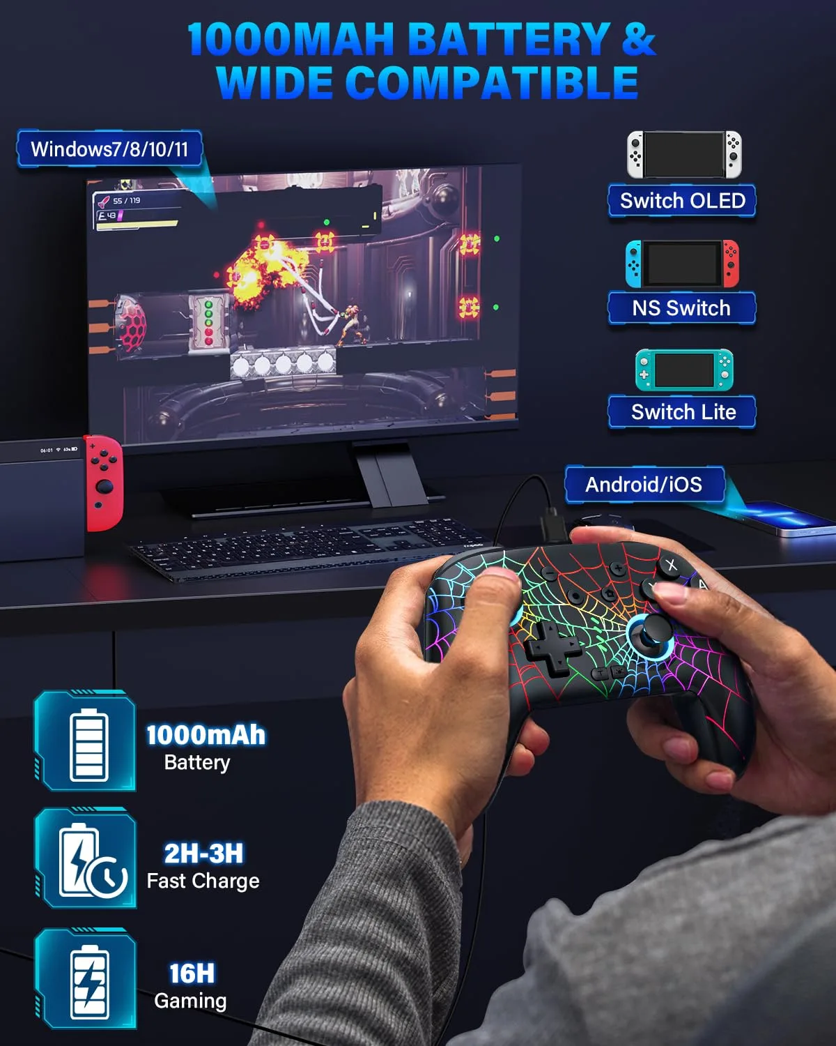 Switch Controller for Nitendo Switch/Switch 2/Switch Lite/Switch OLED