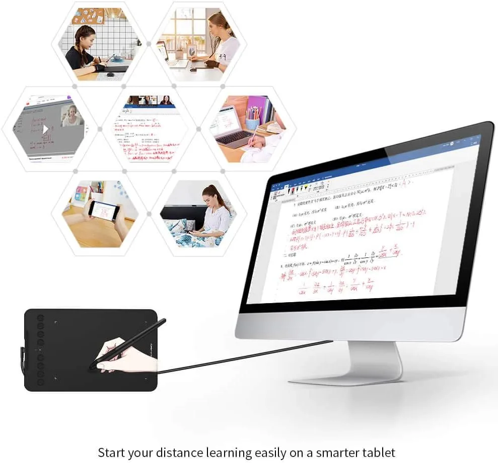 Drawing Tablet-XPPen Deco mini7W 7 x 4 inch Bluetooth 5.0 Graphic Tablet Pen Tablet with 16394 Levels Pressure,for Online Teaching/E-Learning Compatible with Window/Mac/Android/Chrome/Linux