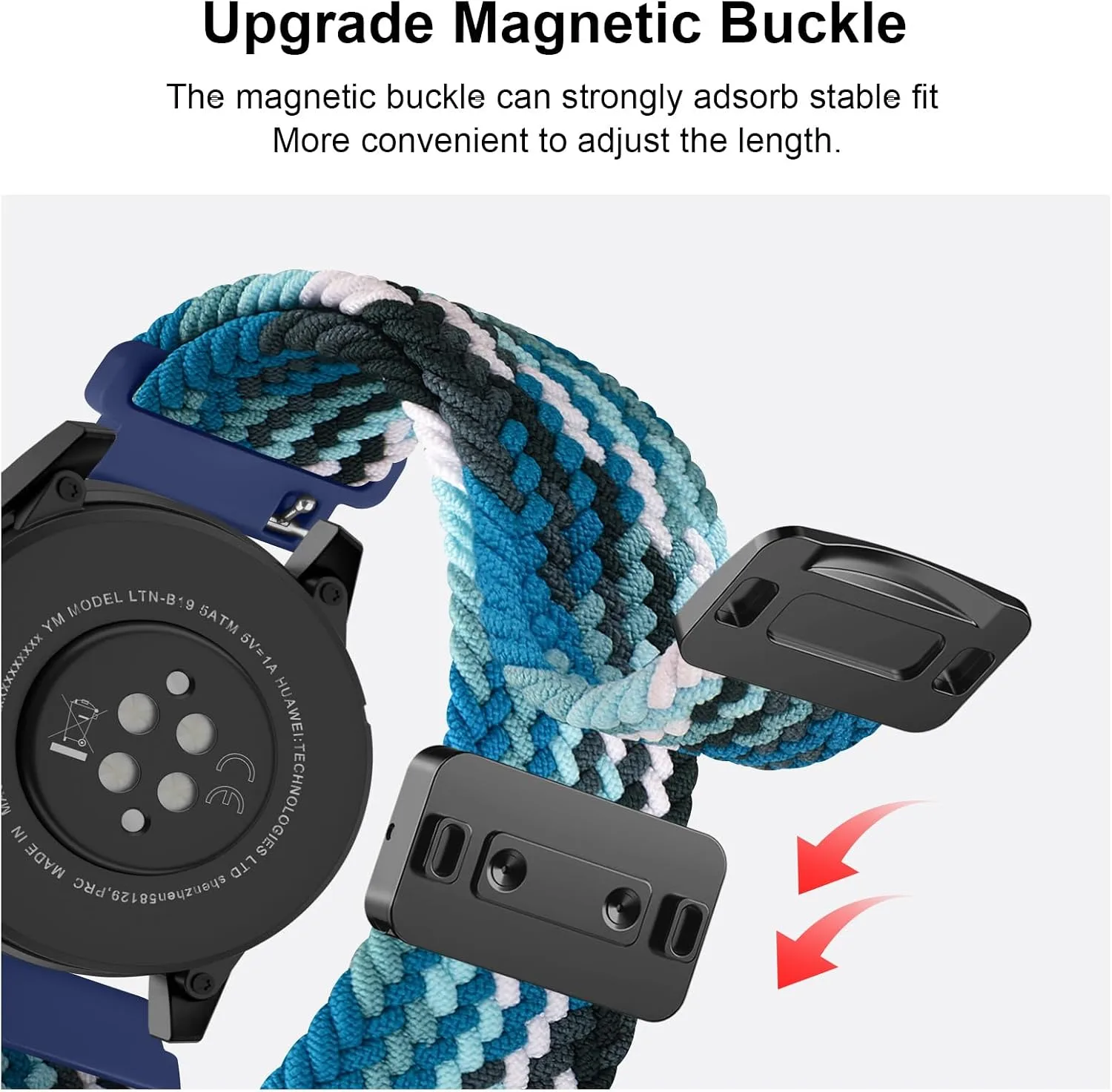 Amzpas Magnetic Braided Strap for COROS PACE 4 / PACE 3 / Pro/APEX 2 Pro/APEX Pro/APEX 46mm, 22mm Soft Nylon Sport WristBand Compatible with ACoros Pace 4/3 Watch Women Men