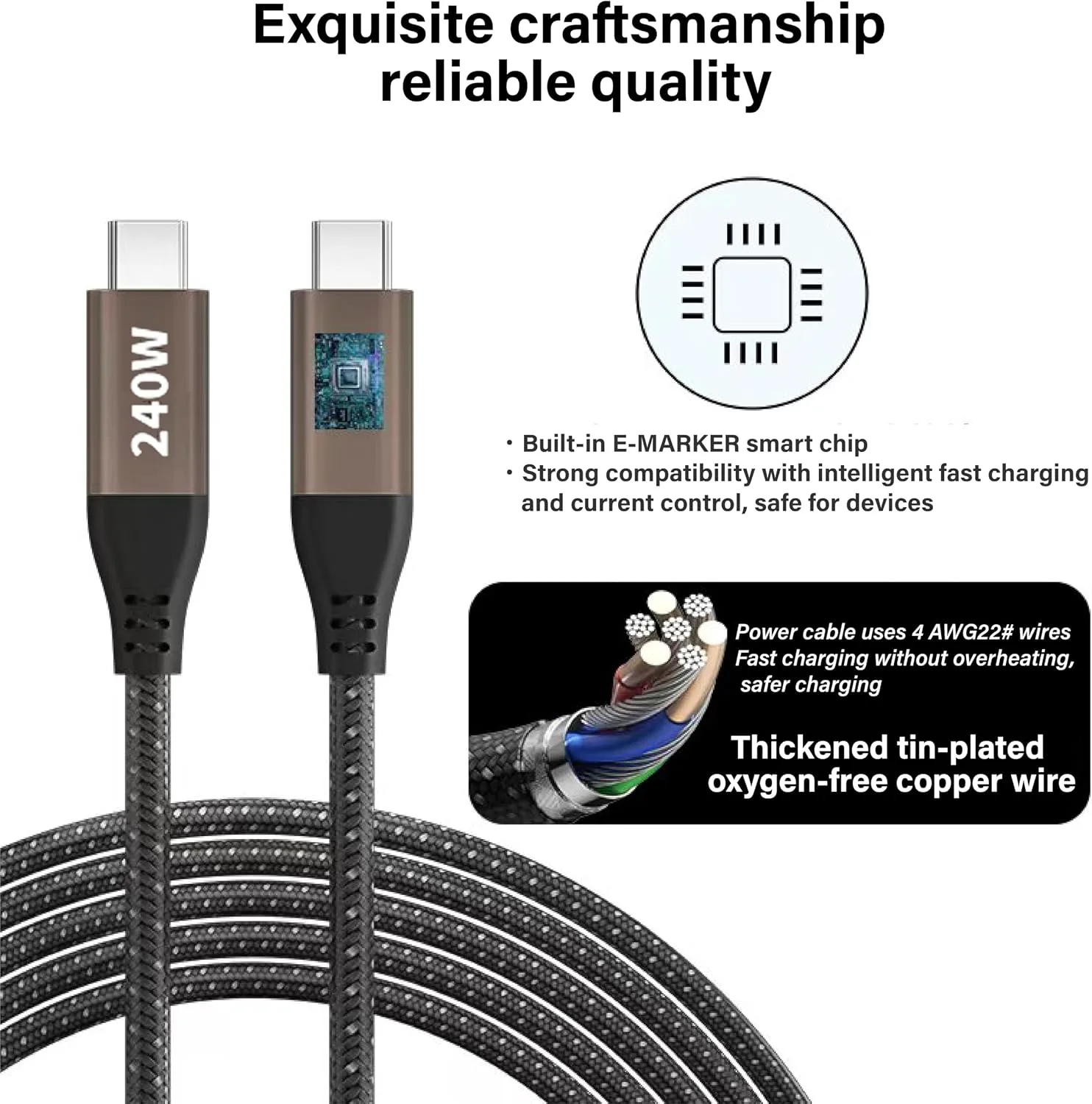 1000W 10-Port GaN 4 Desktop Charging Station with 240W 6.6 ft Data Cable - Compatible with Tablets, Phones, Laptops, Gaming Consoles, Headphones