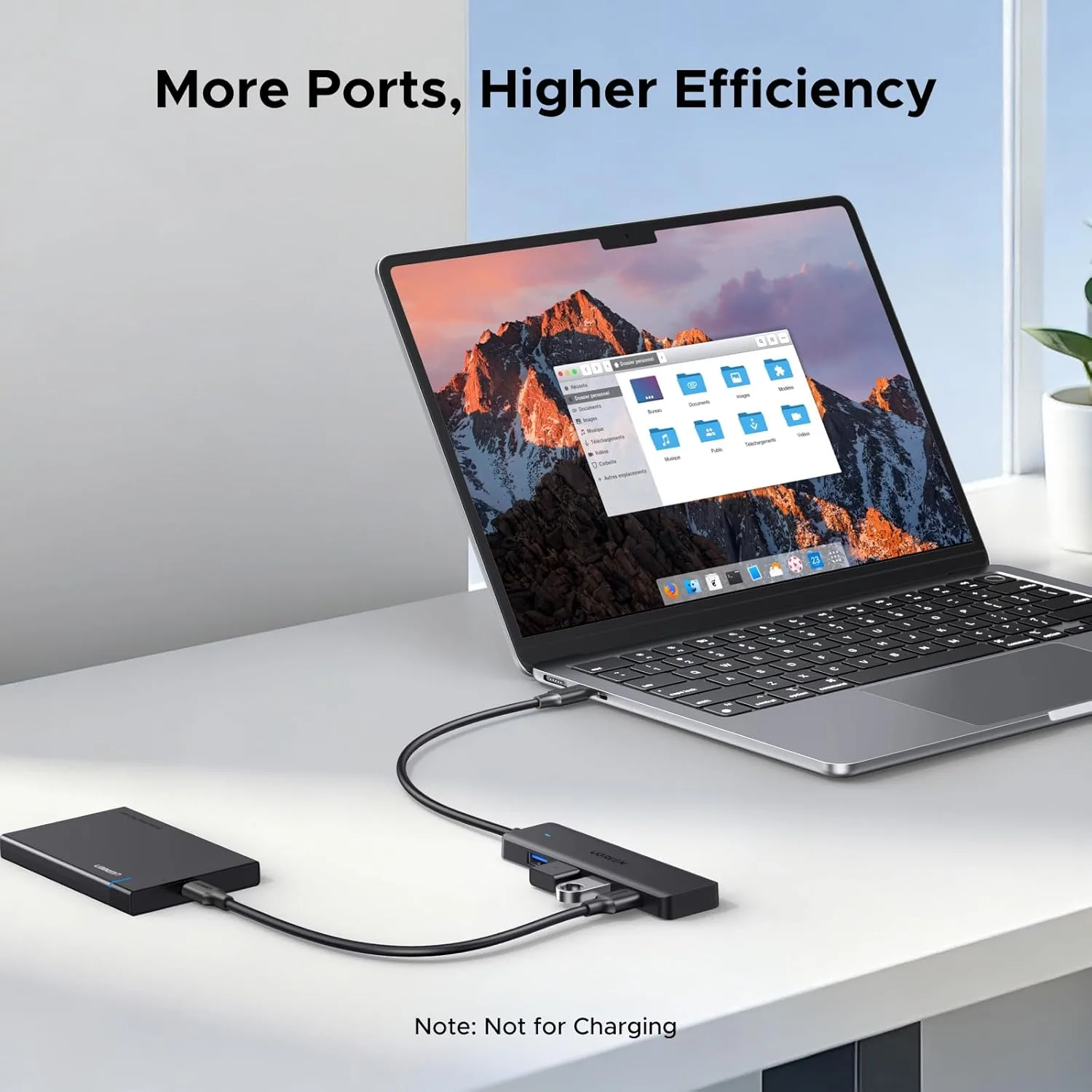 UGREEN USB C Hub, 4 Ports USB A Splitter Ultra-Slim USB Expander, 0.5 ft