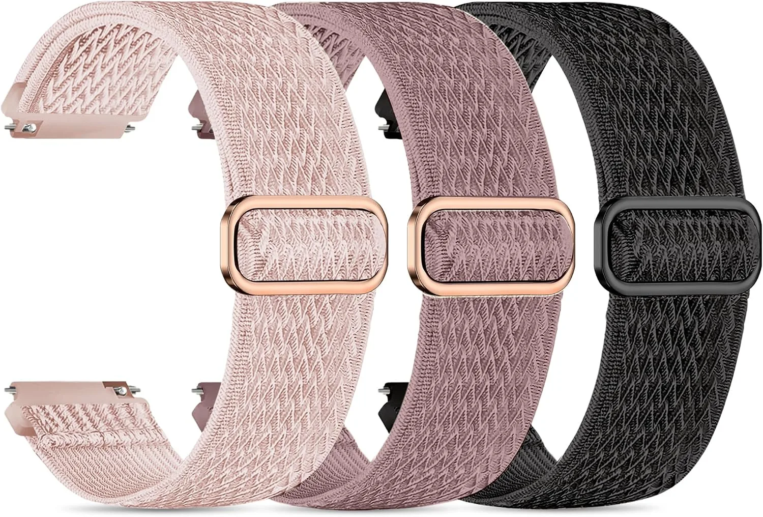 3 Pack ID208 Plus Smart Watch Bands for Fitpolo/Quican/Aeac/Tensky ID208 Plus Smartwatch, 22mm Elastic Nylon Replacement Wristband Adjustable Straps for man woman