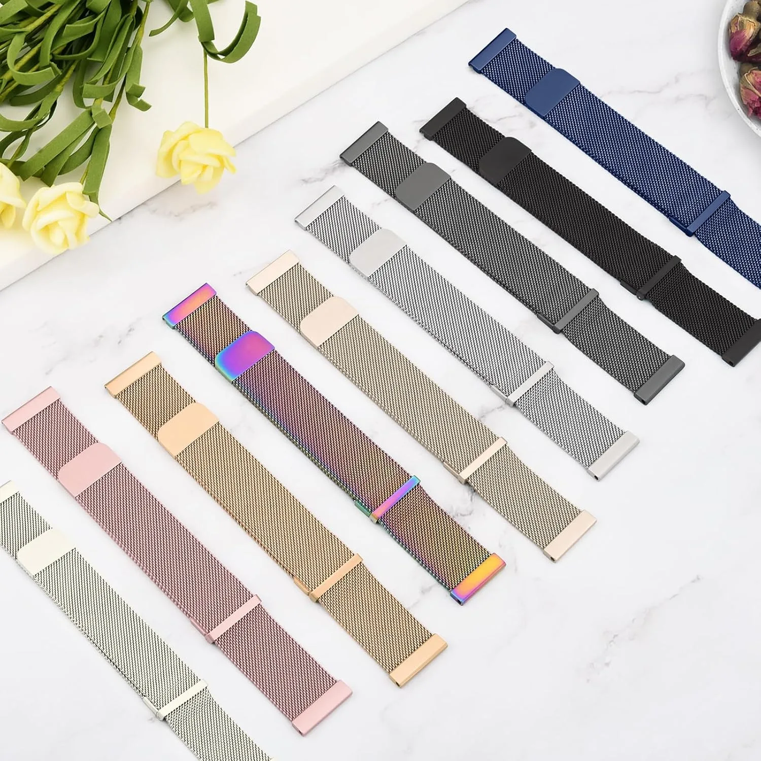 Metal Bands Compatible with IDW13,IDW16,IDW19 Smartwatch Bands, 22mm Stainless Steel Metal Replacement Strap for Fitpolo IDW13/Woneligo W13 Smartwatch Bands,ENOMIR/TOOBUR/MILOUZ/Gydom/Faweio/Veryfit IDW19 Smartwatch Bands