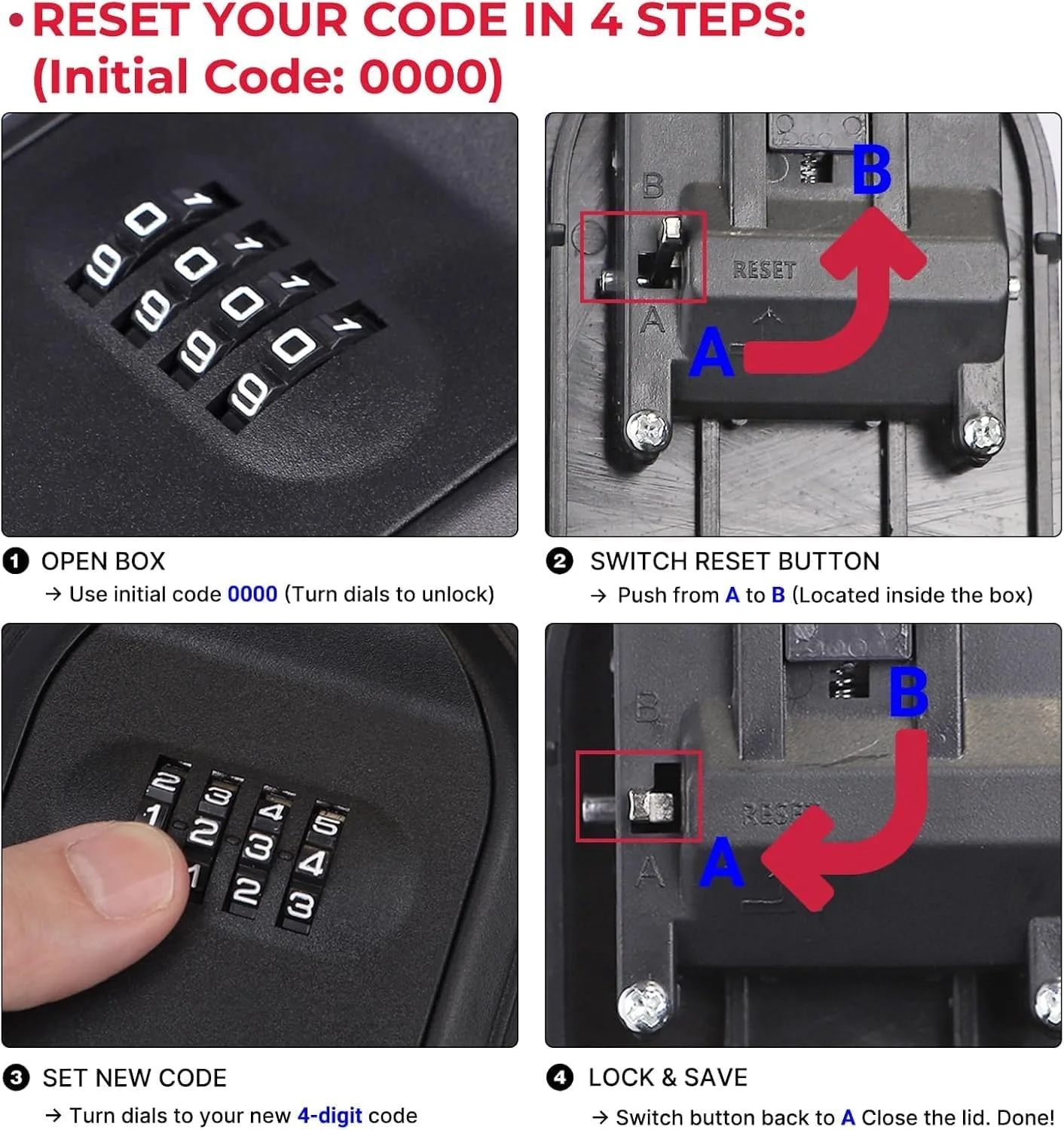 Magnetic Key Box Under Car, Combination Lock Key Holder Outdoor Hide Key