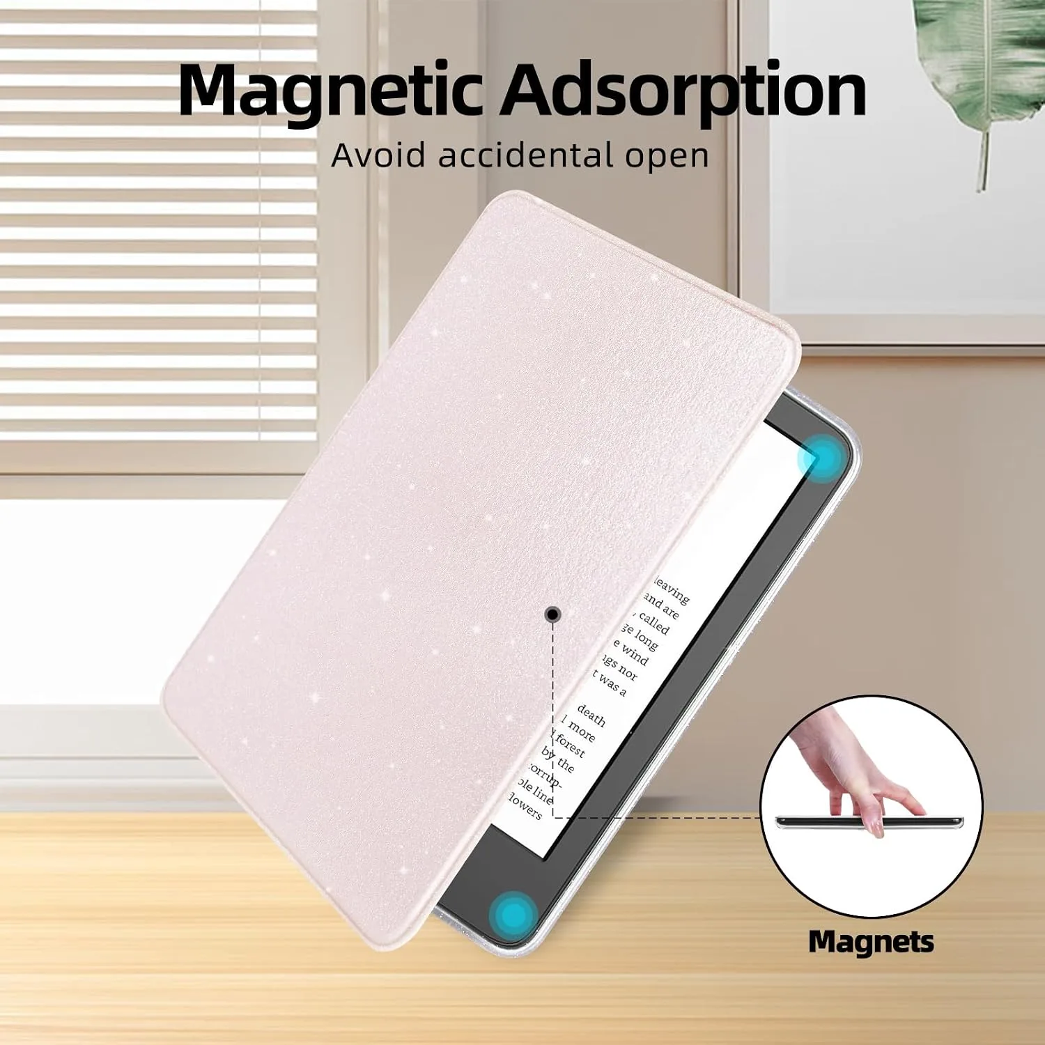 Glitter Case for 6" Kindle Basic 11th Gen 2024/2022,Glitter Pink