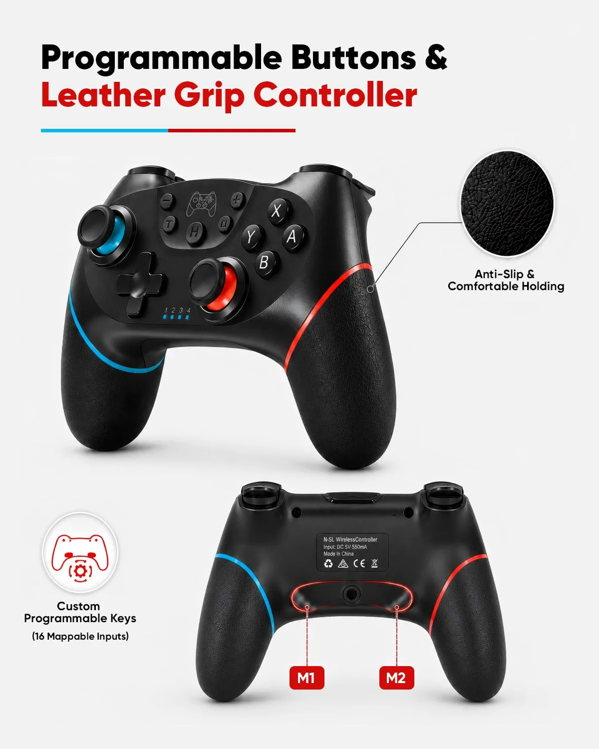 Pro Controller Accessories Bundle for Nintendo Switch 2, 17-in-1 Game Kit