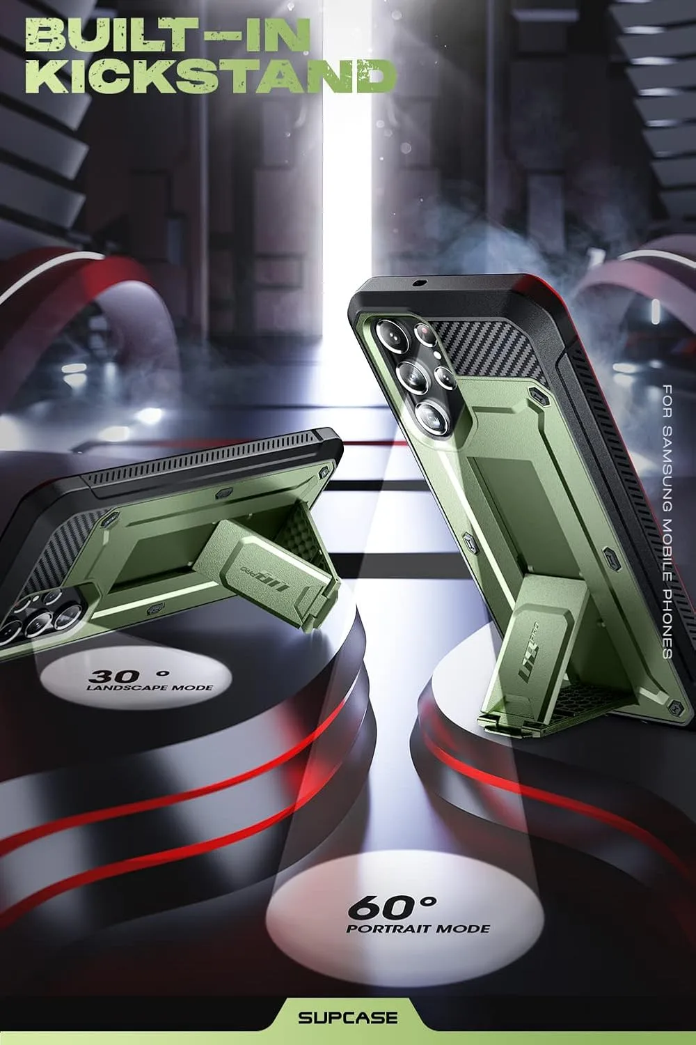 SUPCASE for Samsung Galaxy S22 Ultra Case with Built-in Kickstand, Green