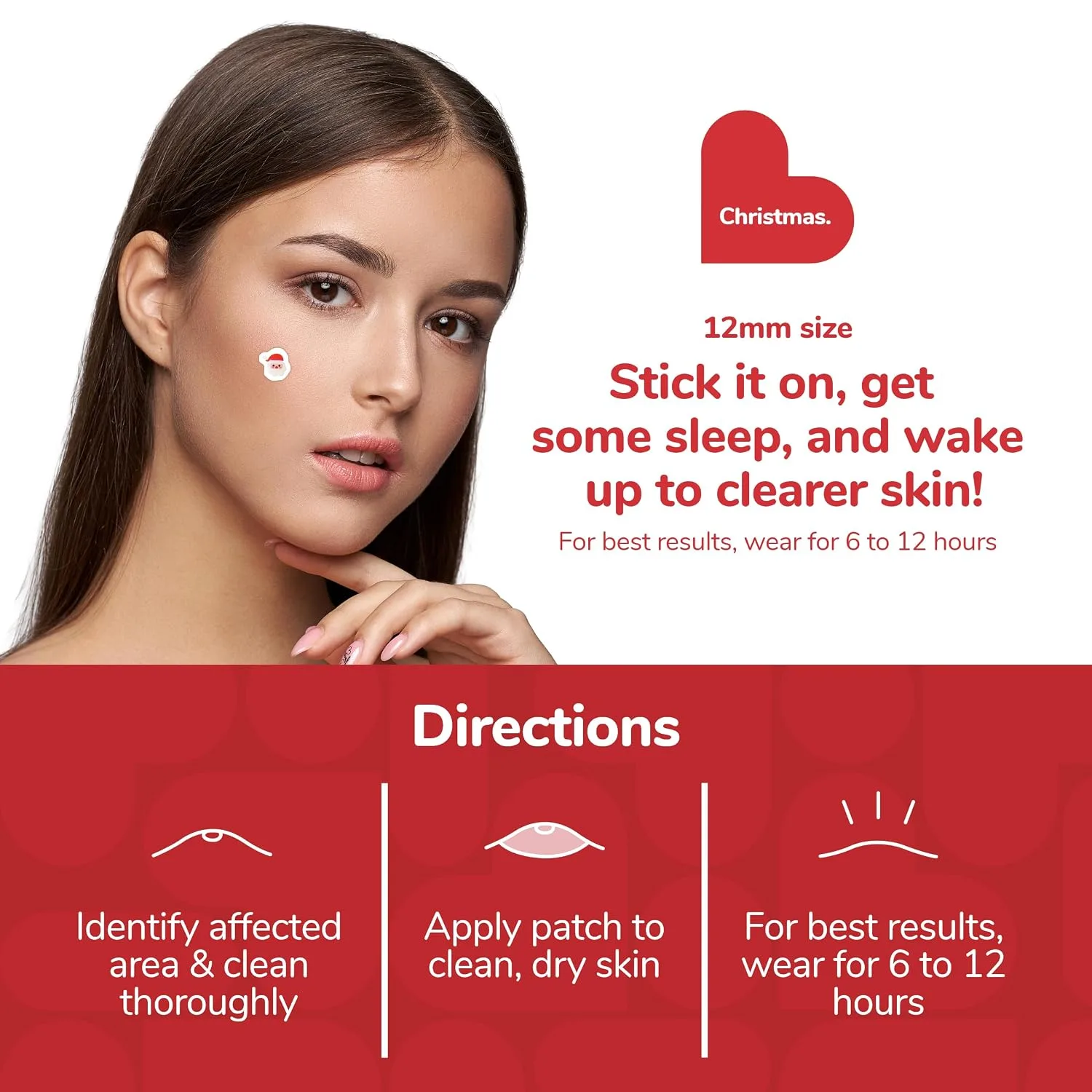 BioSwiss Pimple Patches, Christmas Acne Patch for Zits and Blemishes, Hydrocolloid Spot Stickers for Face and Skin, 72 Count