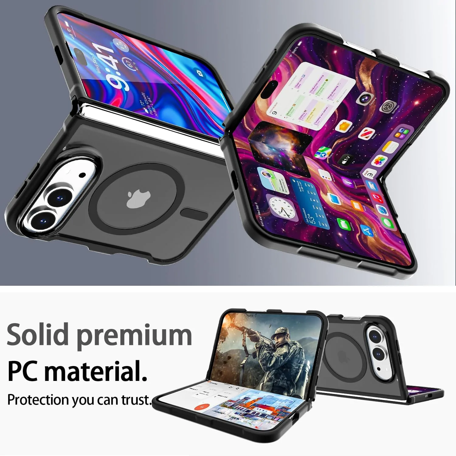 AICase for iPhone Duo Case,Fold Matte Translucent Fit for Magsafe