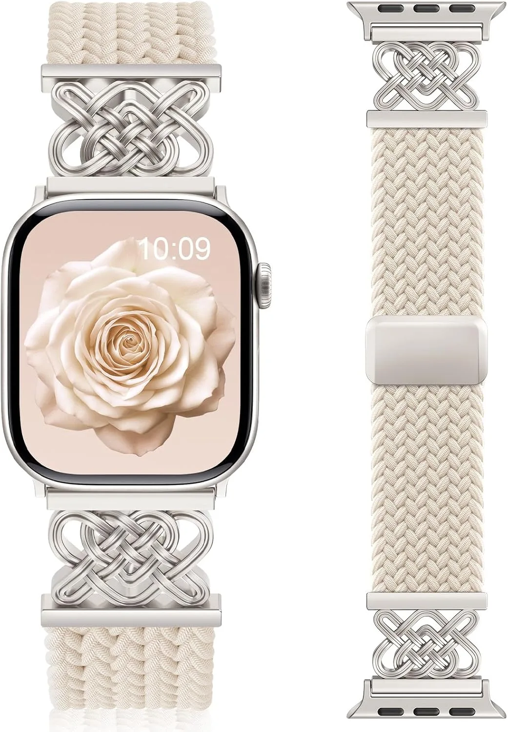 Correa trenzada elástica Firefit para Apple Watch 38mm 40mm 41mm 42mm para mujer