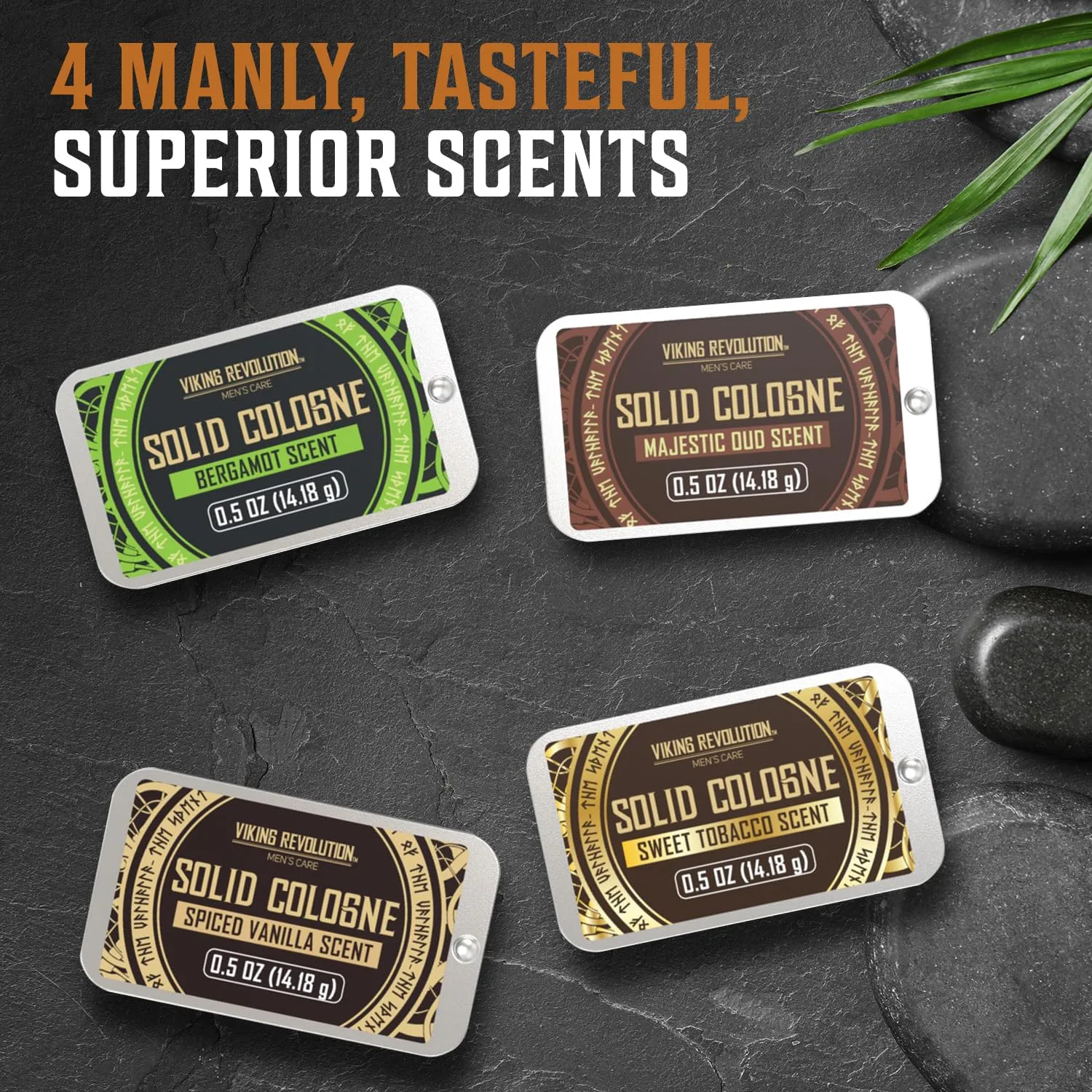 Viking Revolution Solid Cologne Set - Variety 2-0.5 oz (4 Pack)