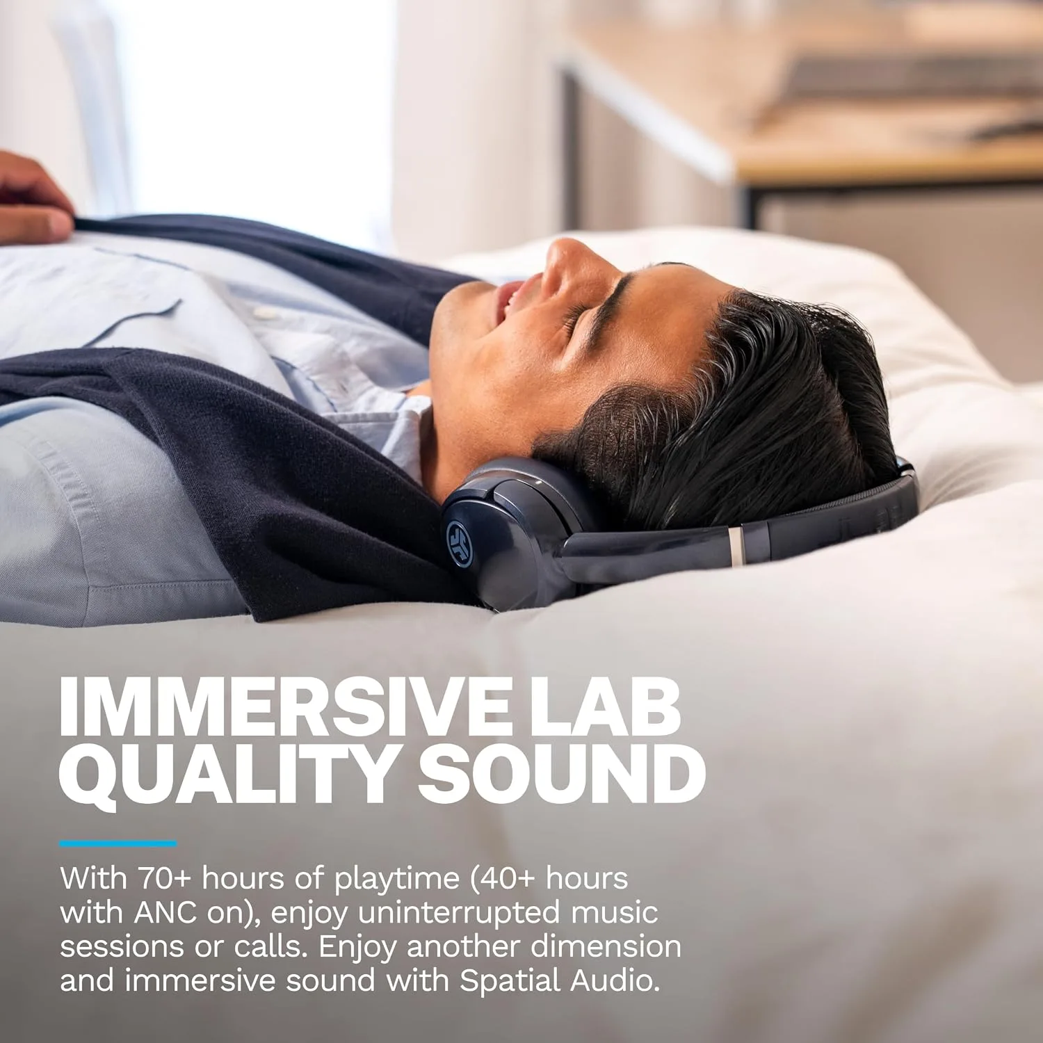 JLab JBuds Lux ANC Jelle Wireless Over-Ear Headphones, Royal Caviar