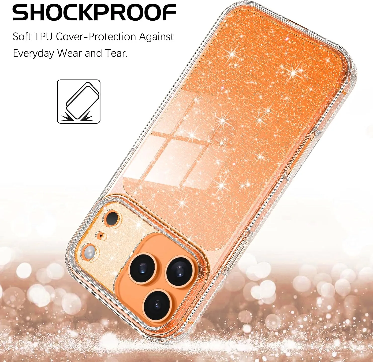 YINLAI for iPhone 17 Pro Max Case 6.9-Inch Anti-Yellowing, Clear Glitter