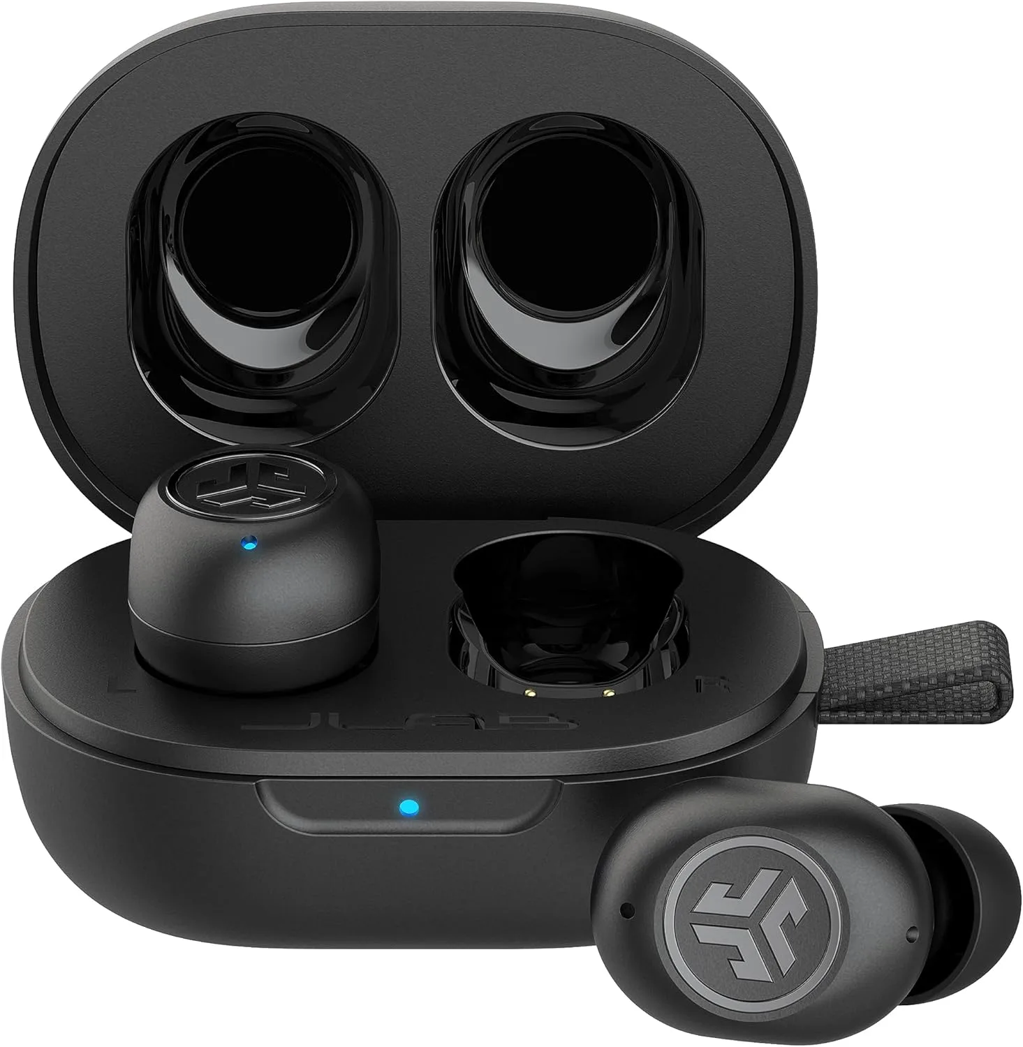 JLab JBuds Mini True Wireless Earbuds, Bluetooth Multipoint, Charcoal Black
