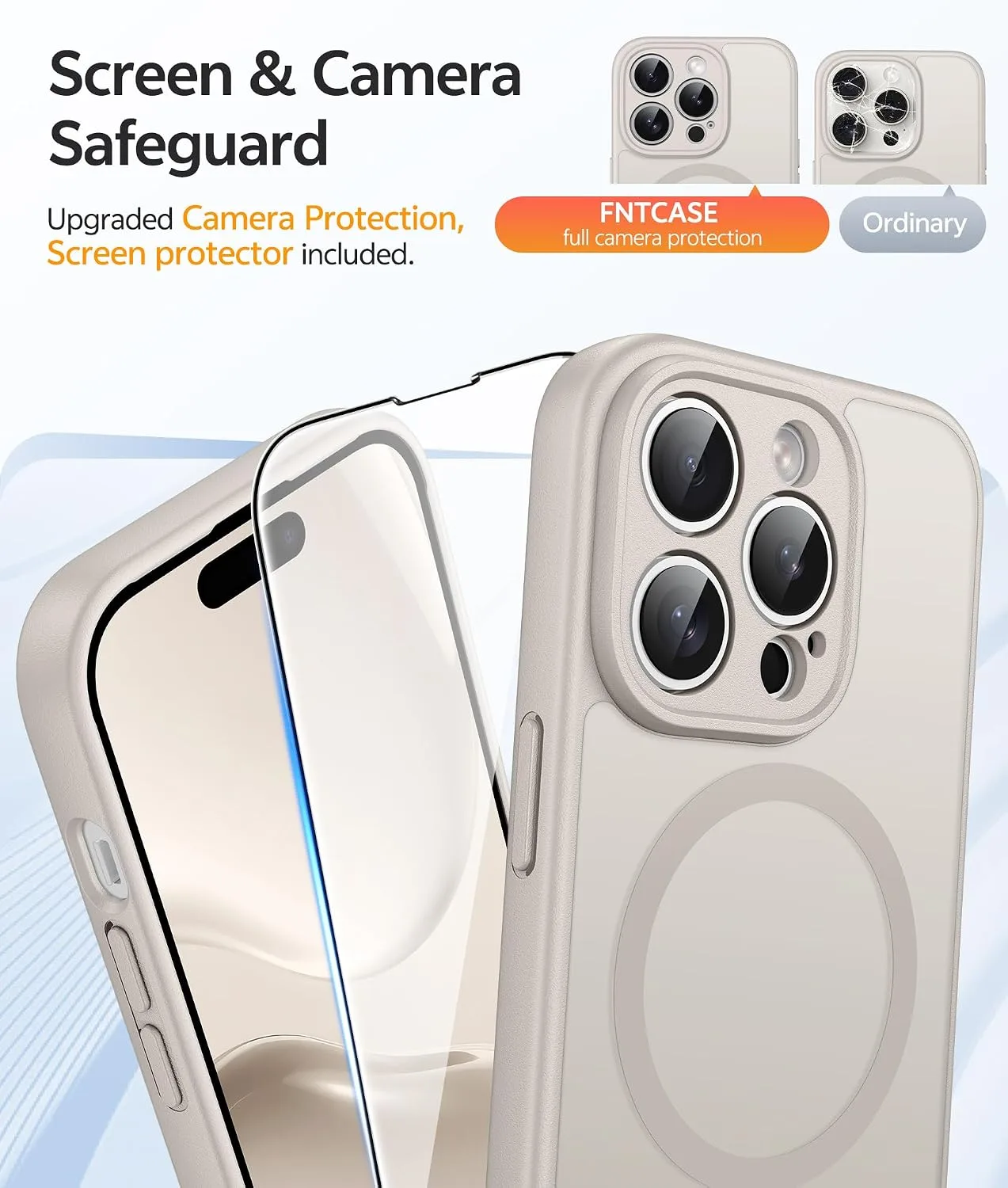 FNTCASE for iPhone 14 Pro Case, Compatible with Magsafe, Screen Protector