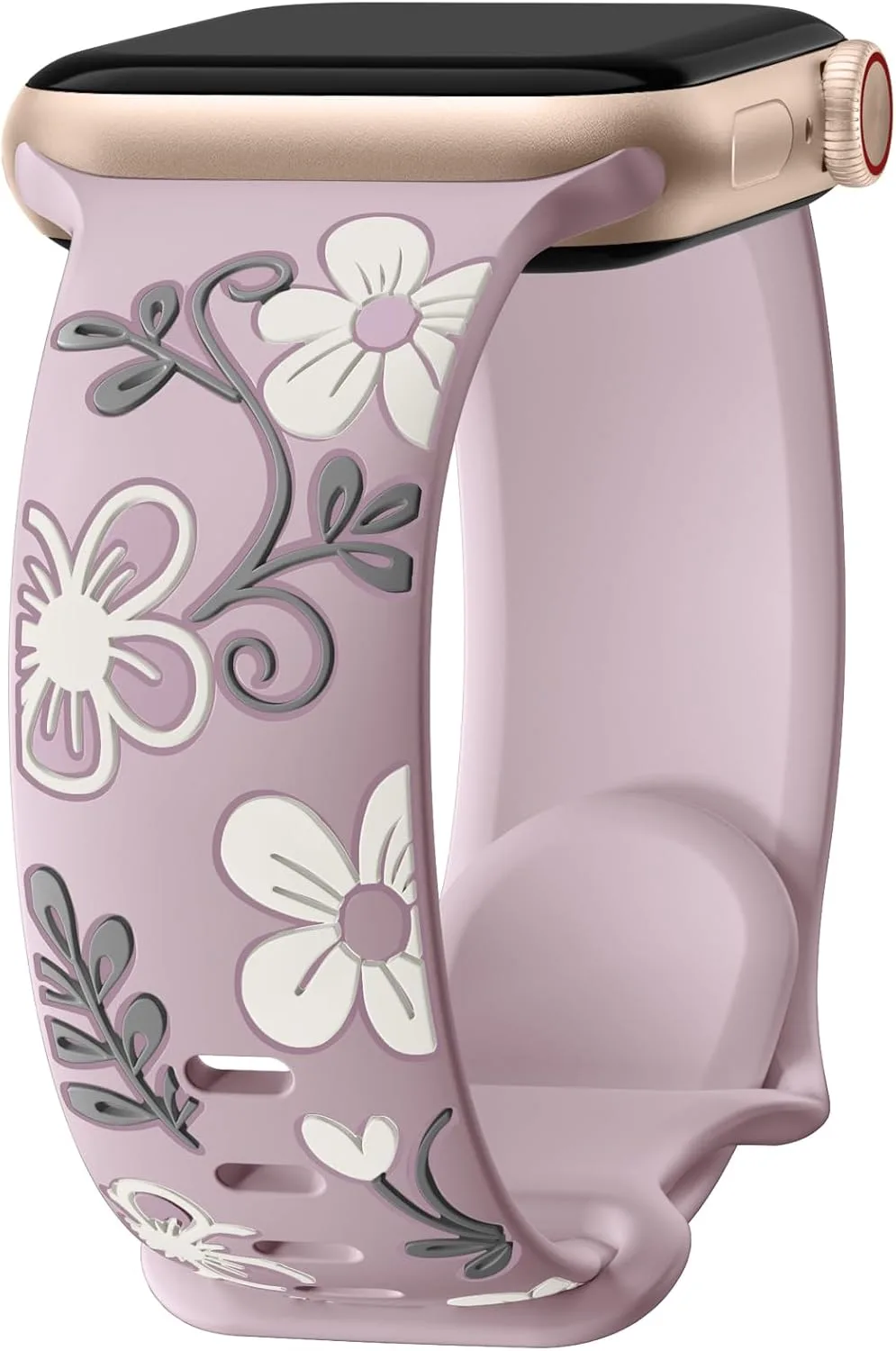Correa de silicona floral Witzon compatible con Apple Watch para mujer
