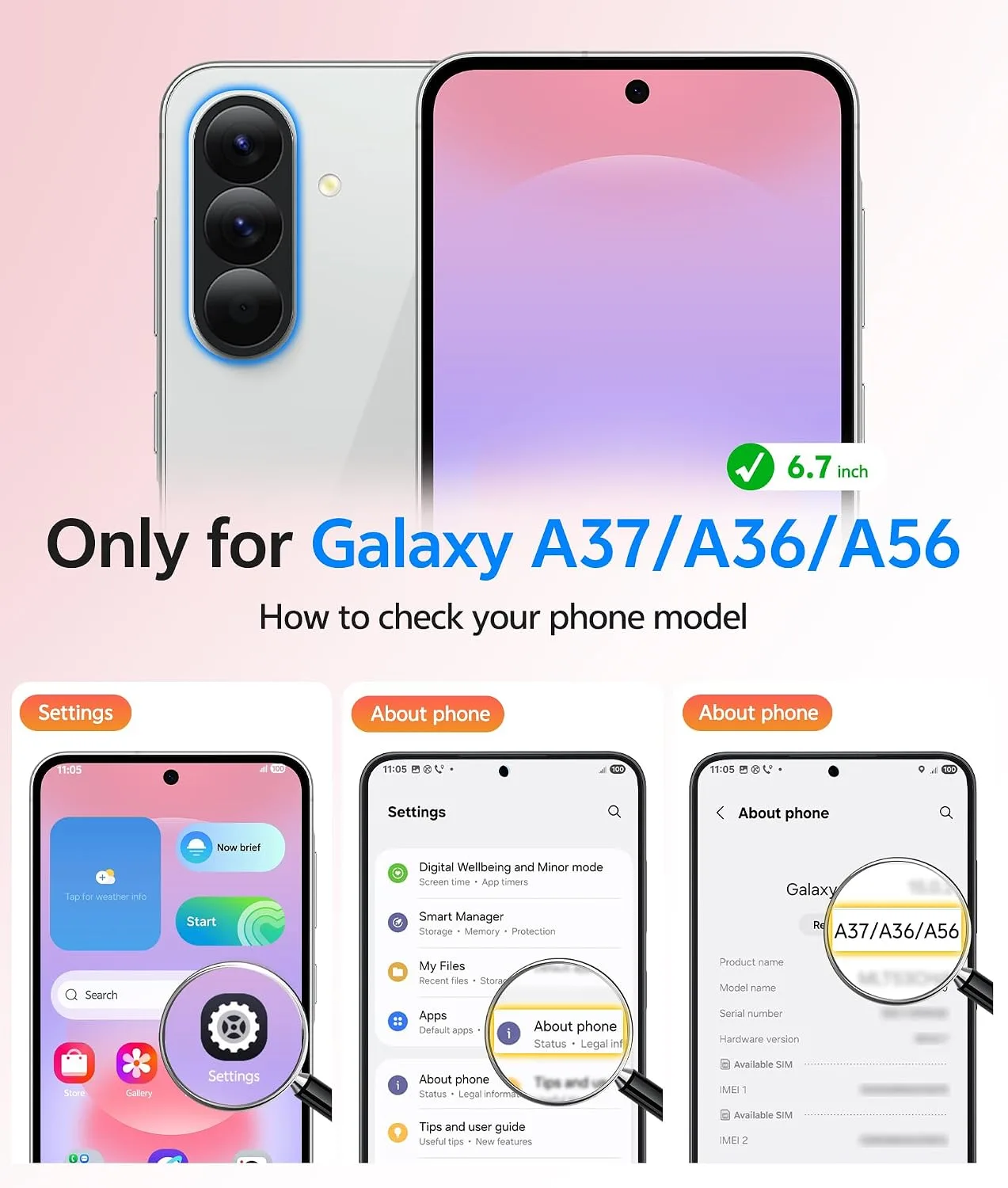 FNTCASE for Samsung Galaxy A37/A36 5G Phone Case, Fit for Magsafe