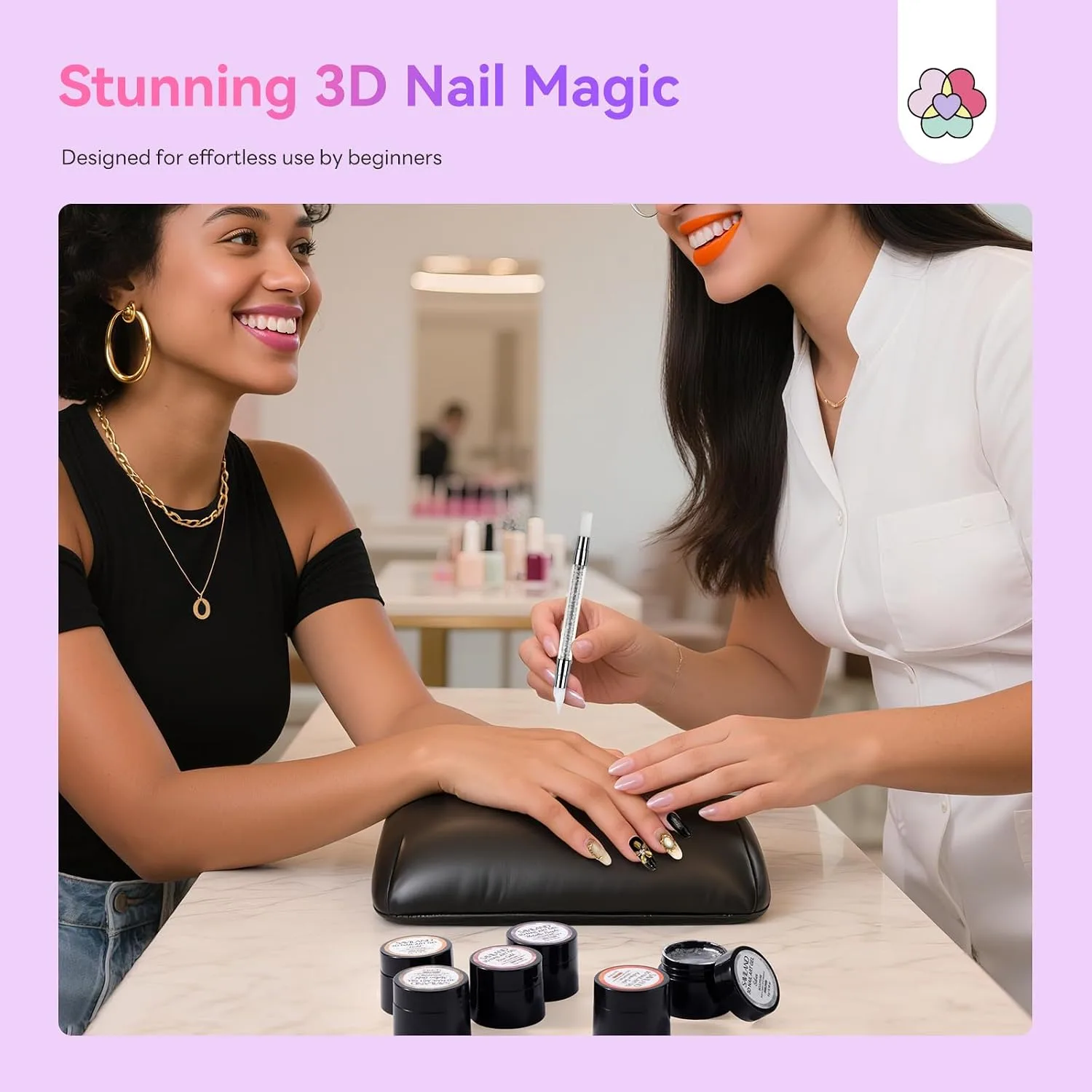 SAVILAND 3D Sculpture Gel Set, No-Wipe Non-Sticky Builder Nail Gel