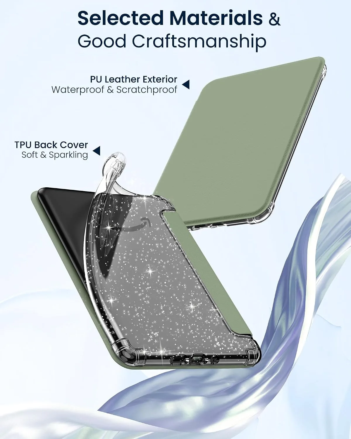 MoKo Case for 7" Kindle Paperwhite 12th Gen & Colorsoft 2024, Celadon