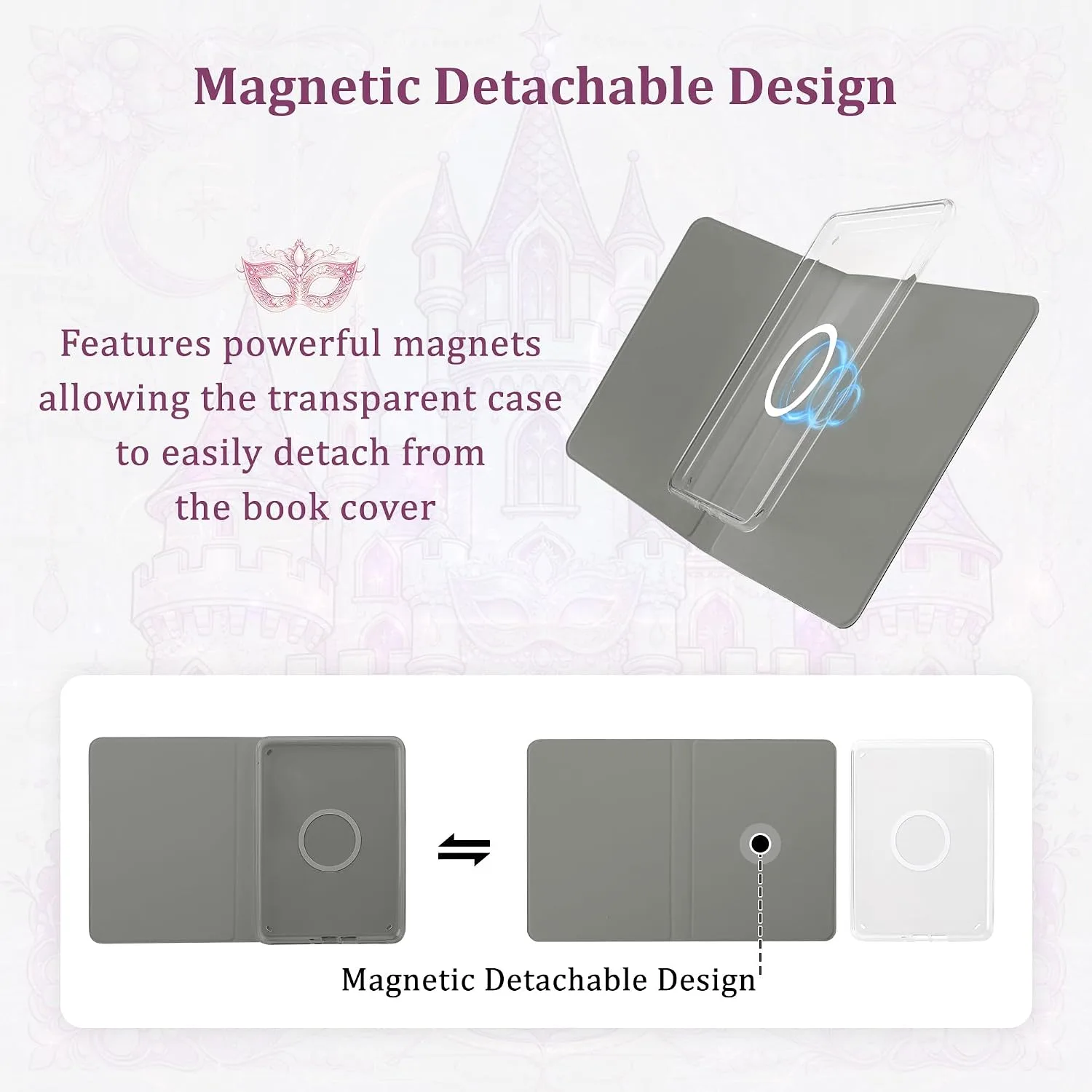 Magnetic Book Cover Case for 7'' Kindle Paperwhite & Colorsoft